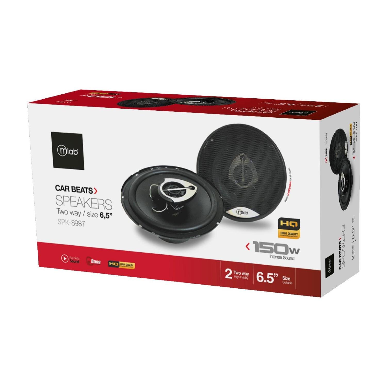 PACK MICROLAB 2 PARLANTES 6.5' 16CM PARA AUTOMOVIL NEGRO 8987 MLAB - 3