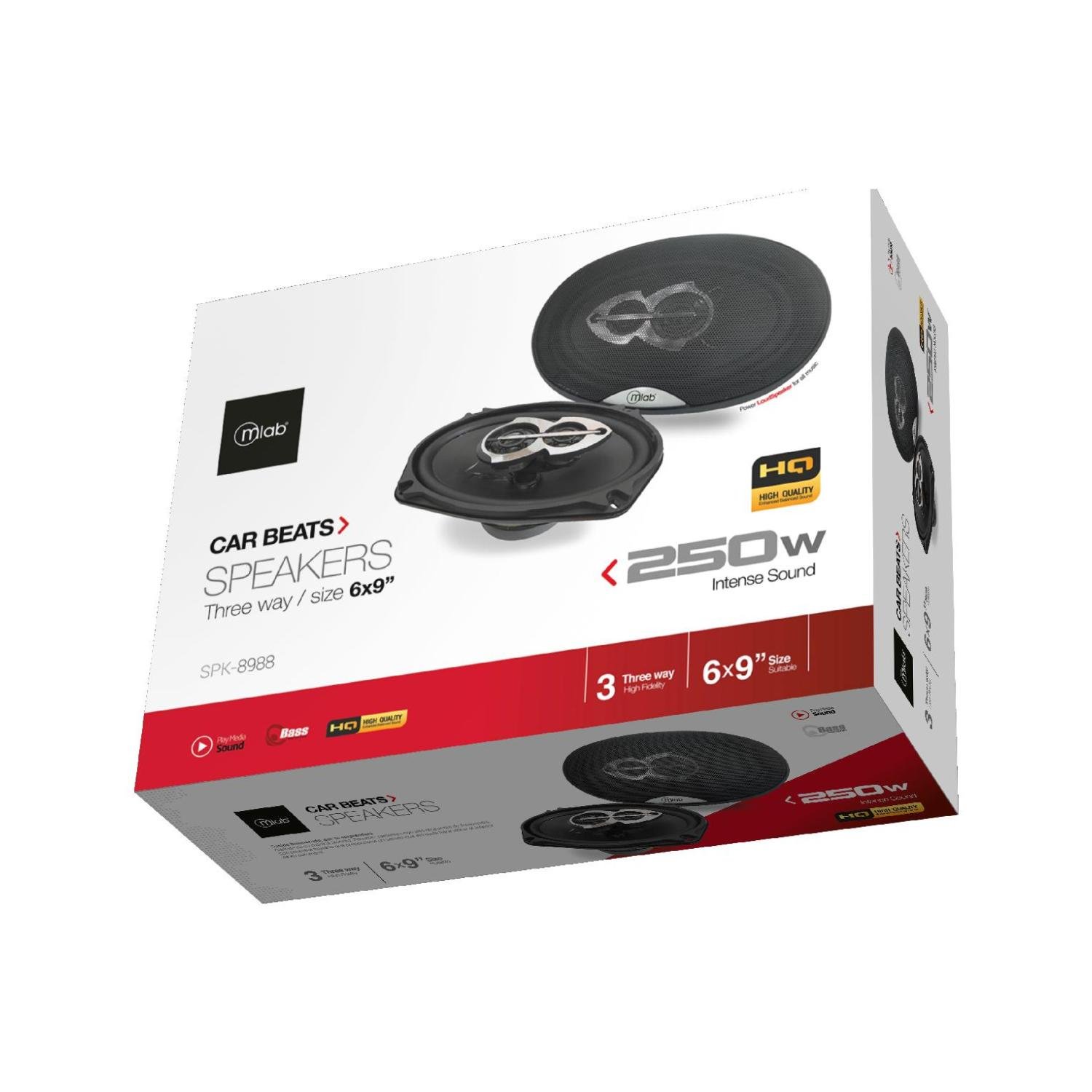 PACK MICROLAB 2 PARLANTES 6X9' PARA AUTOMOVIL NEGRO 8988 MLAB - 2