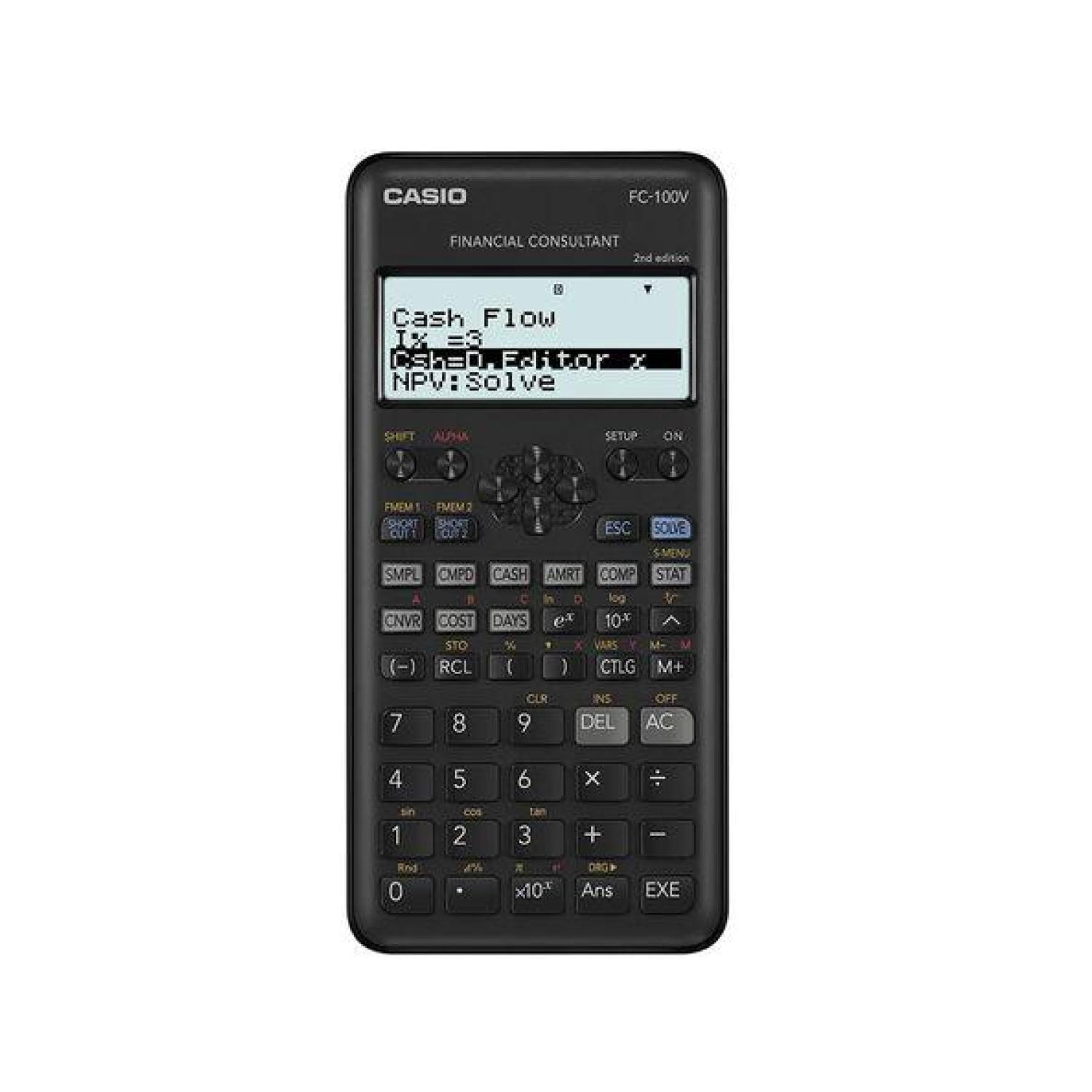 CALCULADORA CIENTIFICA 249 FUNCIONES NEGRO FC-100V FINANCIERA CASIO - 1