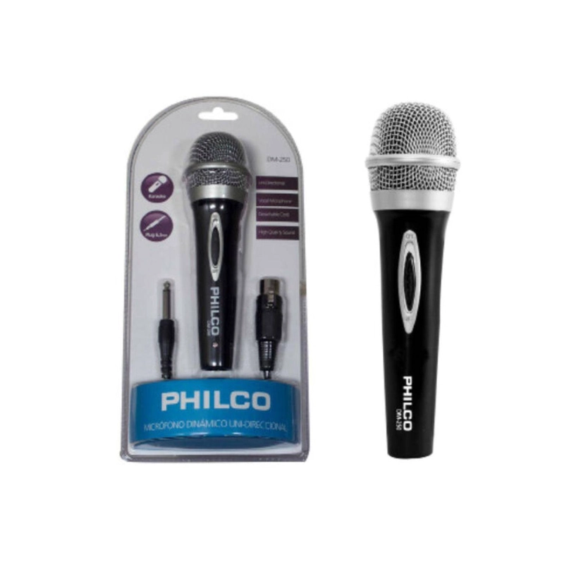 MICRÓFONO PHILCO METALIZADO CABLEADO JACK 6.3 NEGRO - 2
