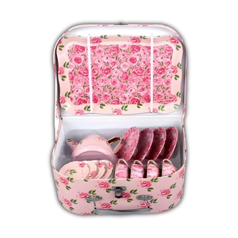 JUGUETE TOTALUPGRATE JUEGO DE TE TACITAS TETERA ACCESORIOS ROSADO INFANTIL - 1