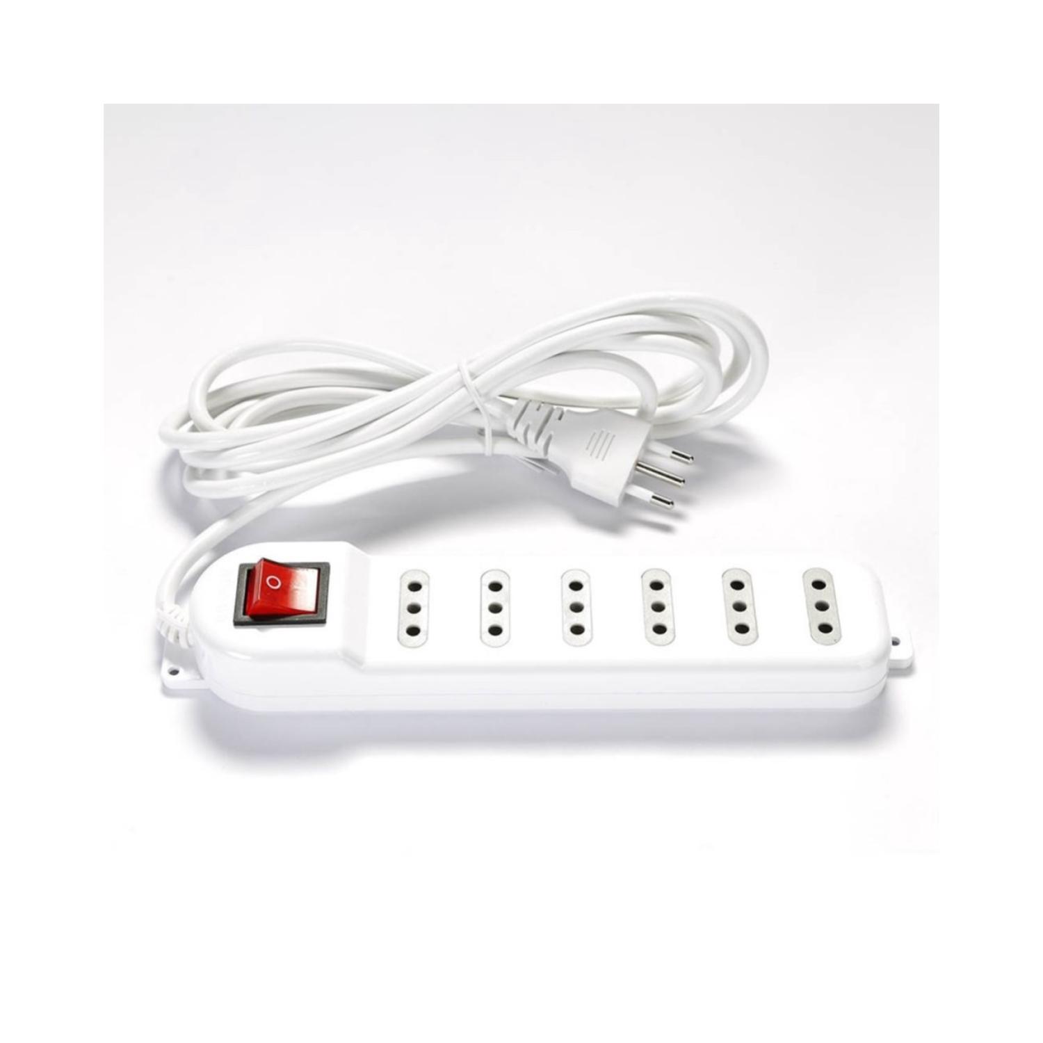 ZAPATILLA ALARGADOR MACROTEL 3 MT 6 ENTRADAS BLANCO - 2
