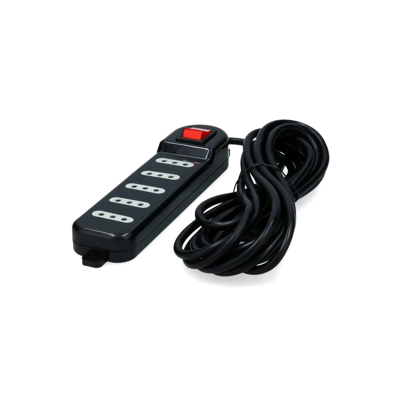 ZAPATILLA ALARGADOR MACROTEL 3 MT 5 ENTRADAS NEGRO - 2