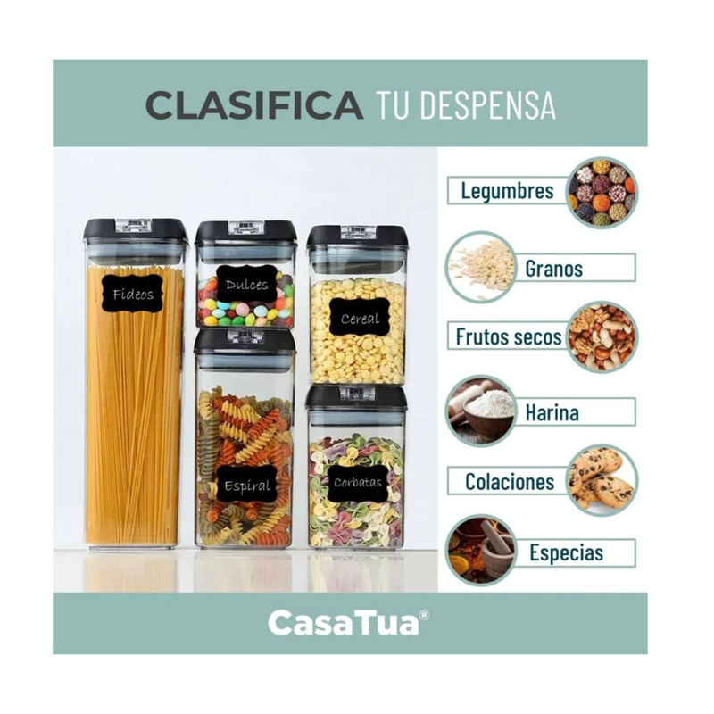 CONTENEDORES DE ALIMENTOS ORGANIZADORES HERMETICO 5 PIEZAS - 2