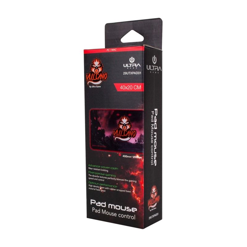 MOUSEPAD GAMER XL 20X40CM ROJO VULCANO ULTRA - 2