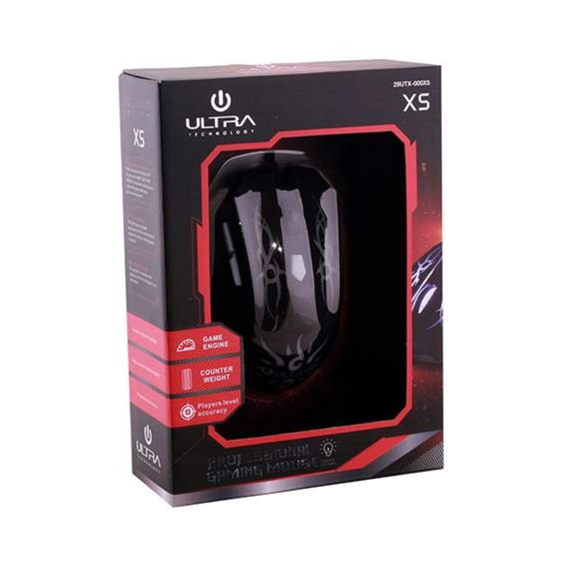 MOUSE INALÁMBRICO ULTRA GAMER USB RETROILUMINADO 4B 2400DPI NEGRO X5 - 2