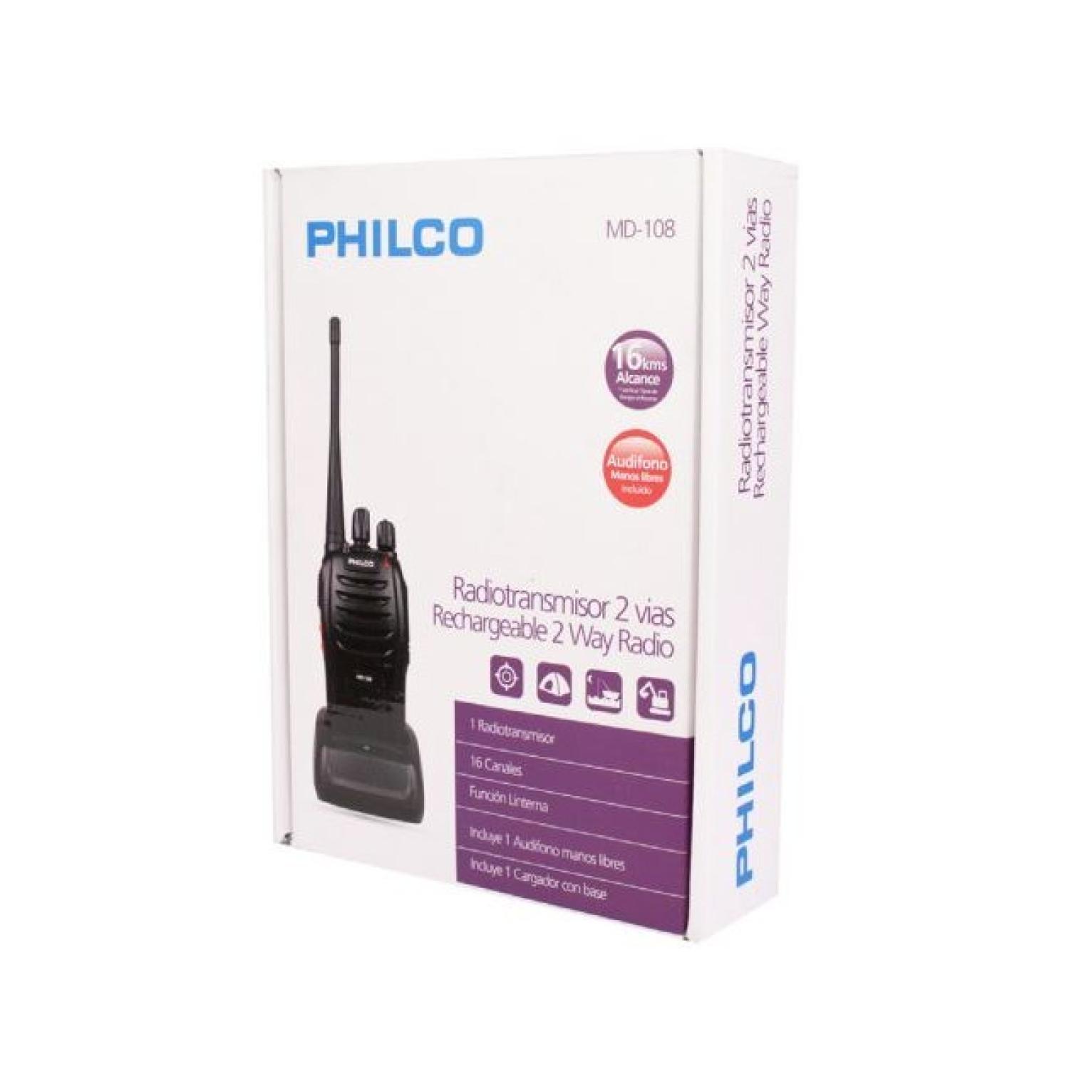 RADIO TRANSMISOR WALKIE TALKIE UHF VHF 16 CANALES PHILCO - 2