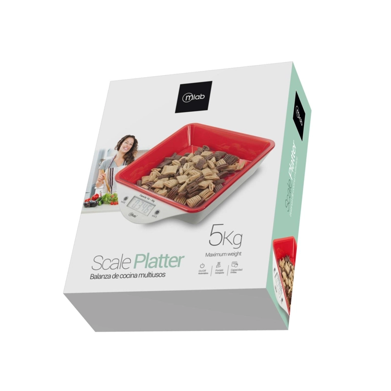 BALANZA PESO DE COCINA LCD 5KG SCALE PLATTER 9056 MLAB - 2