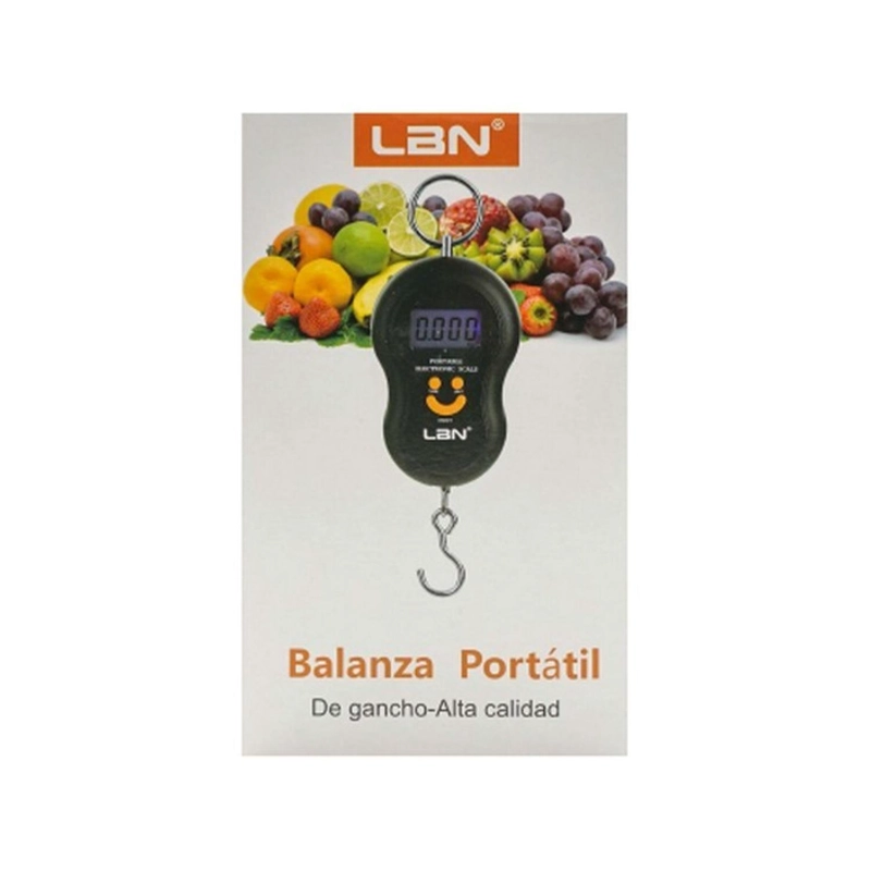 BALANZA PESO PORTATIL DE GANCHO 50KG NEGRO LBS100 LBN - 2
