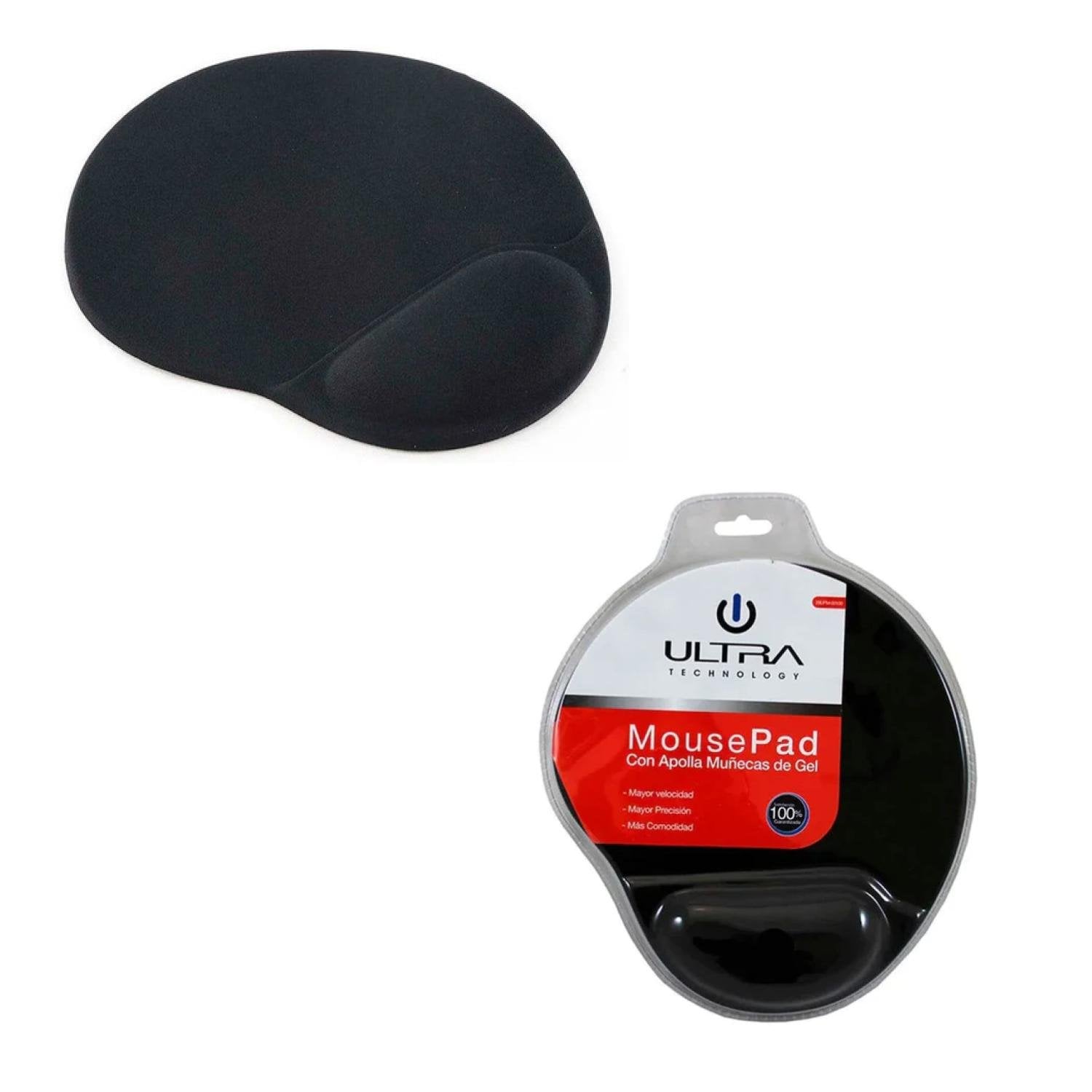 MOUSEPAD ULTRA REDONDO APOYA MUÑECA CON GEL NEGRO - 2