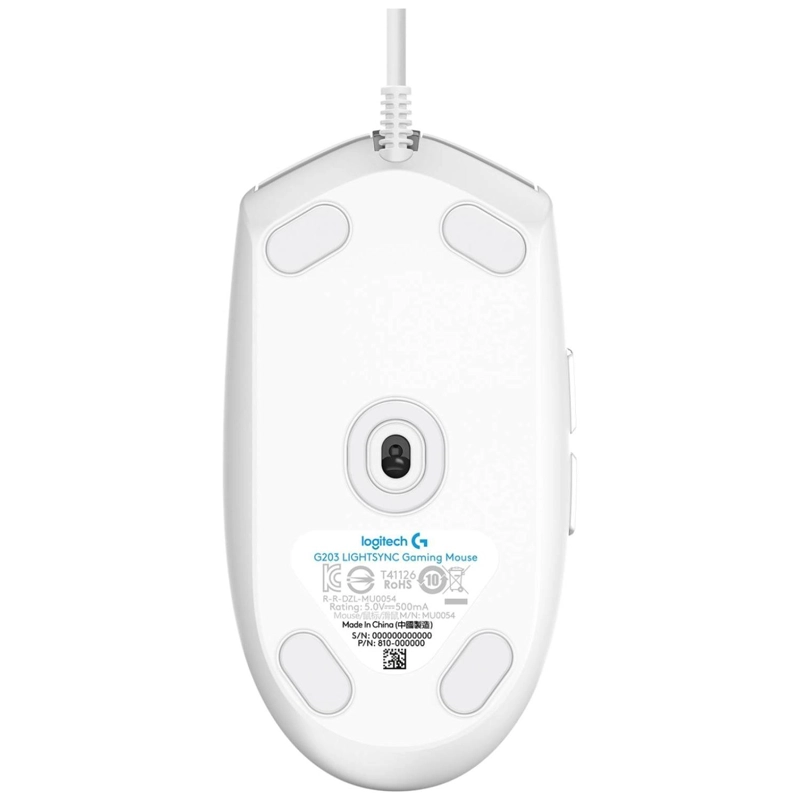 MOUSE GAMER USB 6 BOTONES 8000 DPI G203 RGB BLANCO LOGITECH - 3