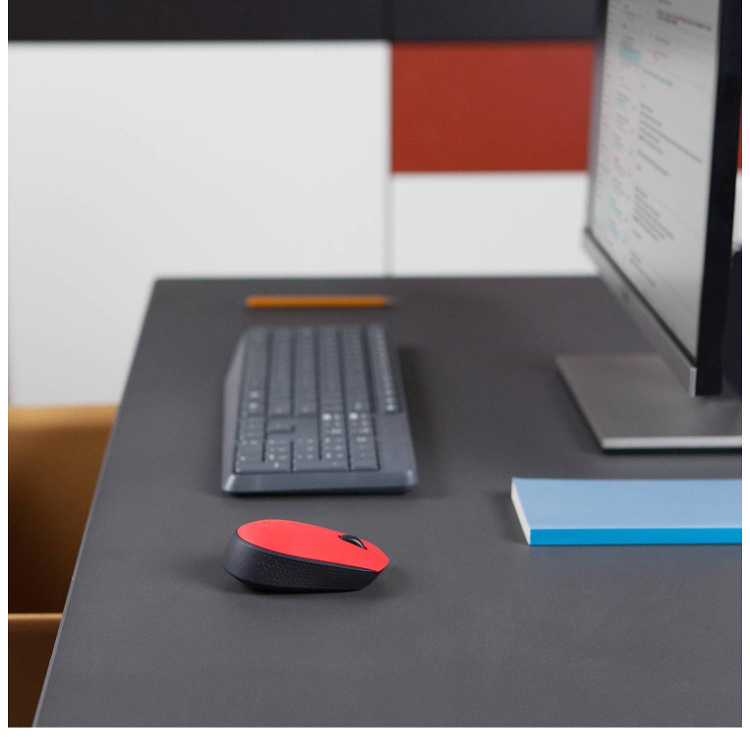 MOUSE INALAMBRICO USB PEQUEÑO OFICINA M170 ROJO LOGITECH - 3