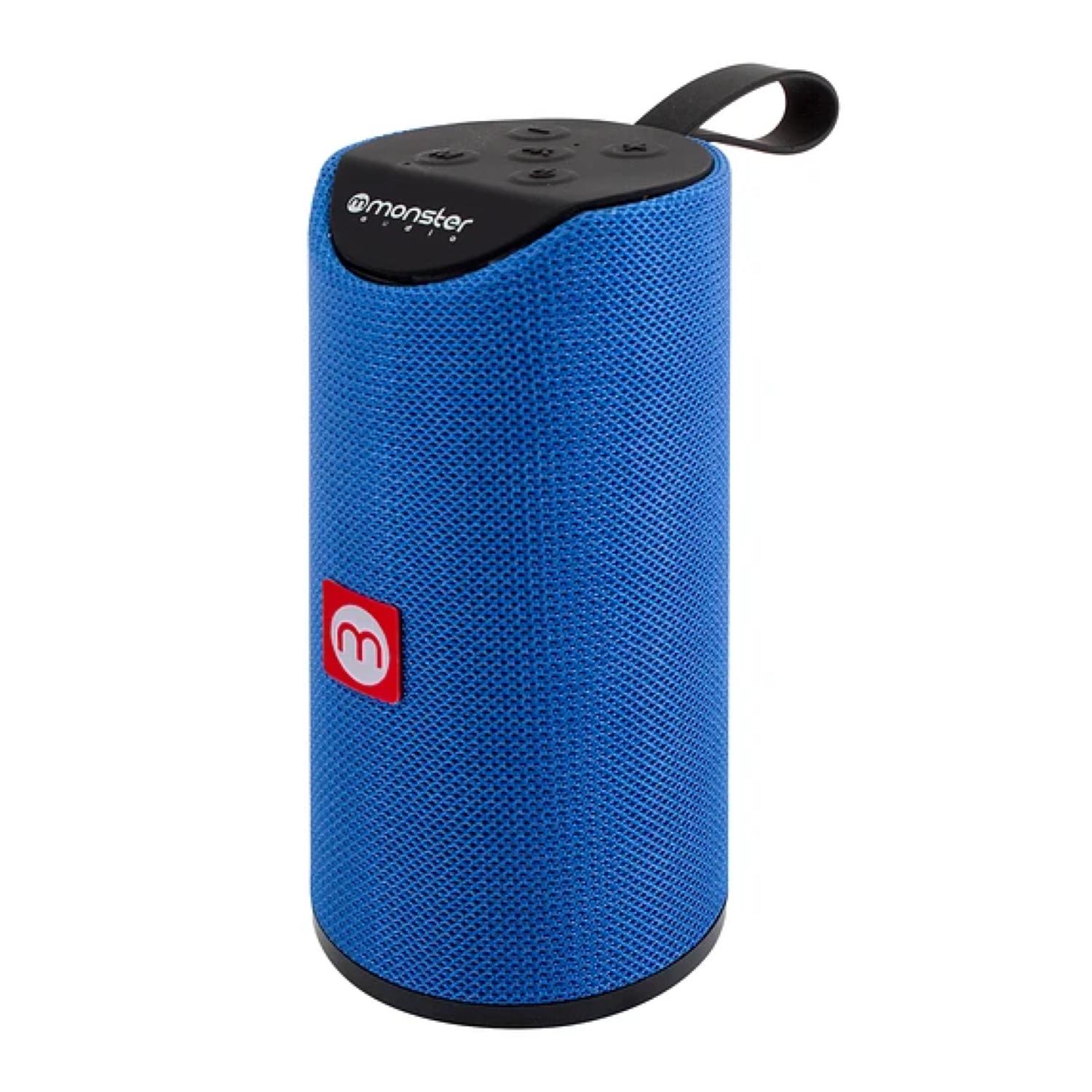 PARLANTE INALAMBRICO BLUETOOTH TWS AUX MICRO SD AZUL MONSTER - 2