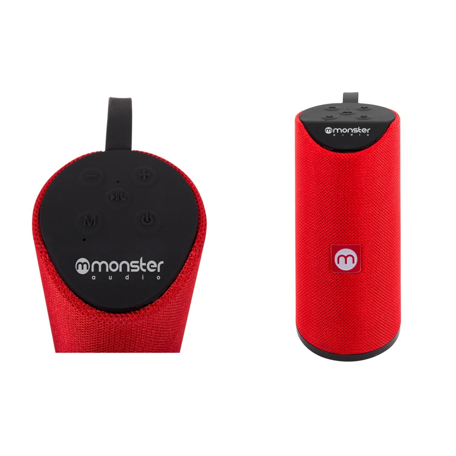 PARLANTE INALAMBRICO BLUETOOTH TWS AUX MICRO SD ROJO MONSTER - 2