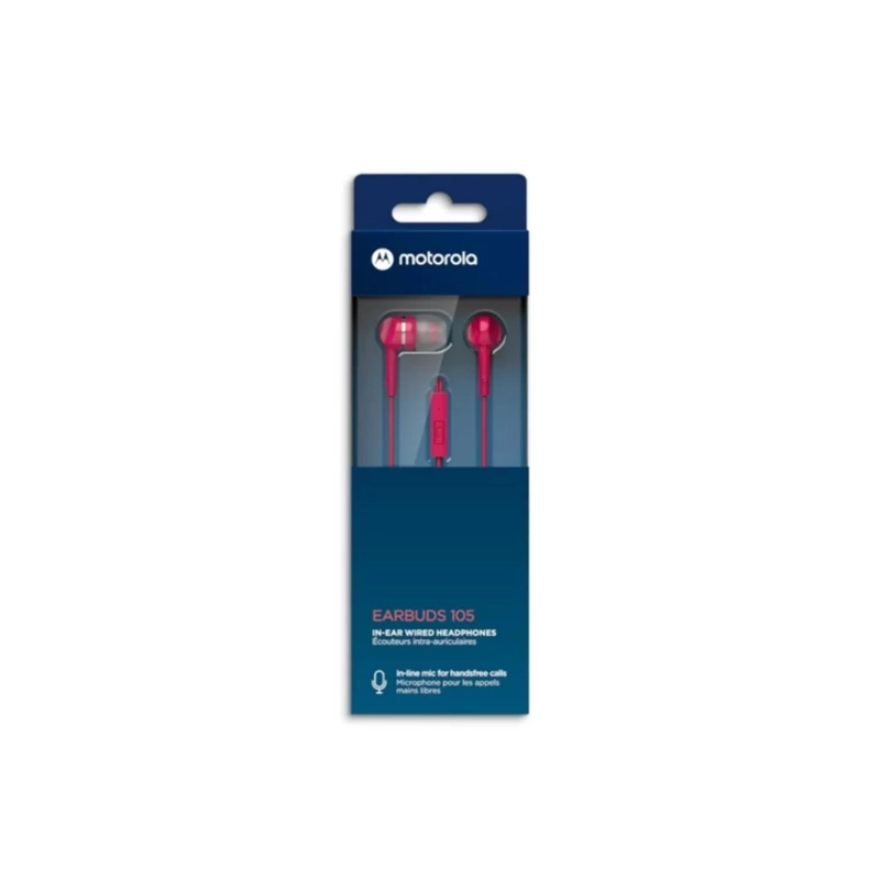 AUDÍFONOS MOTOROLA TRUE WIRELESS MANOS LIBRES EARBUDS 105 BLUETOOTH ROJO CONECTOR JACK 3.5MM - 2