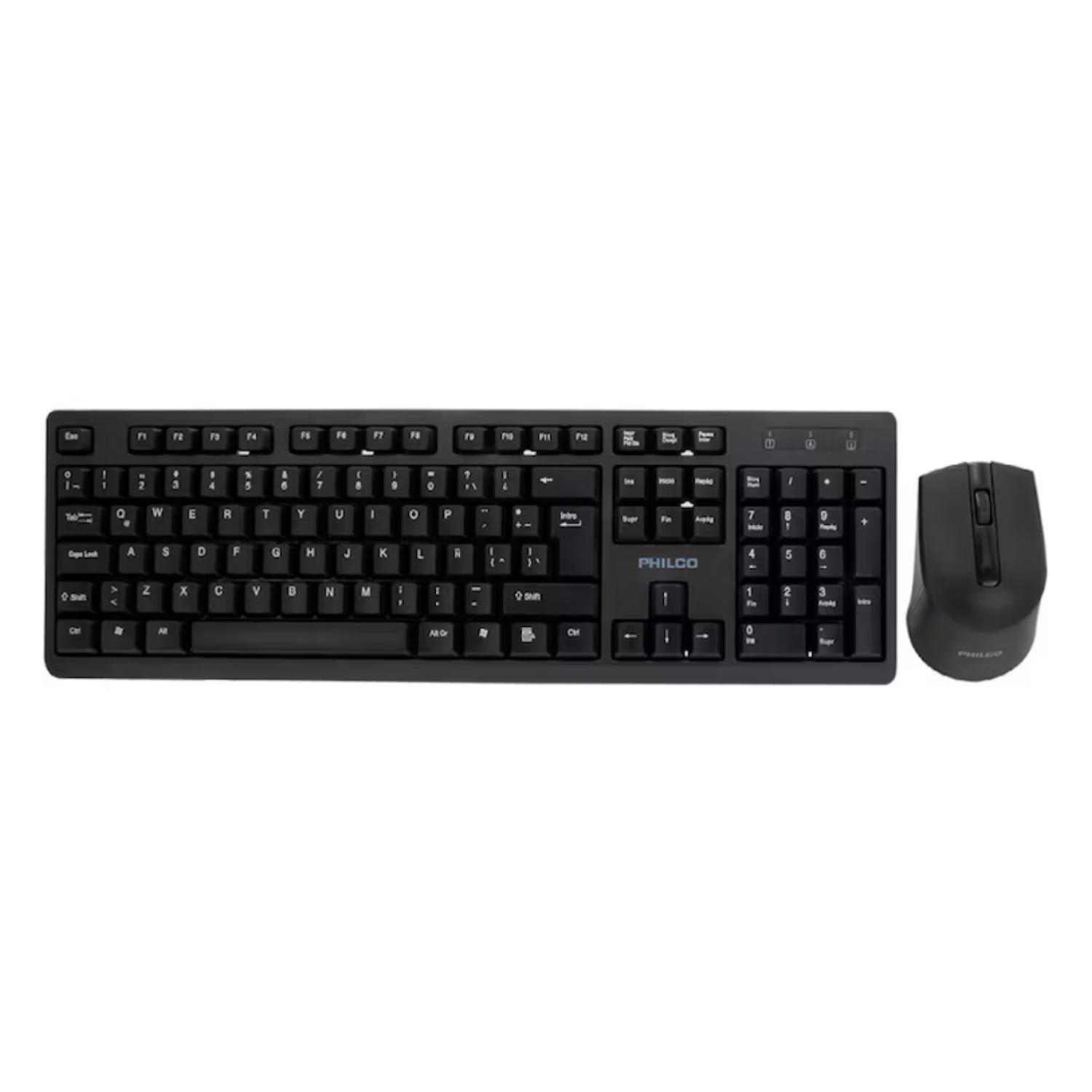 KIT TECLADO Y MOUSE WINDOWS INALÁMBRICO PHILCO USB NEGRO SPT6354 PRO - 1
