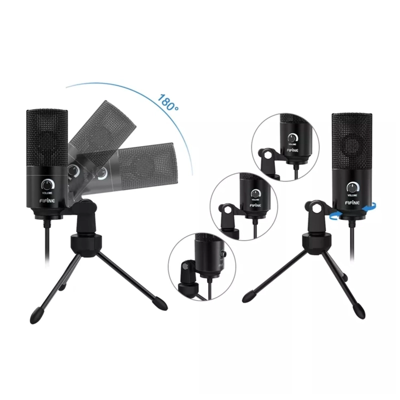 MICROFONO FIFINE CONDENSADOR USB SONIDO PROFESIONAL NEGRO K669B - 2