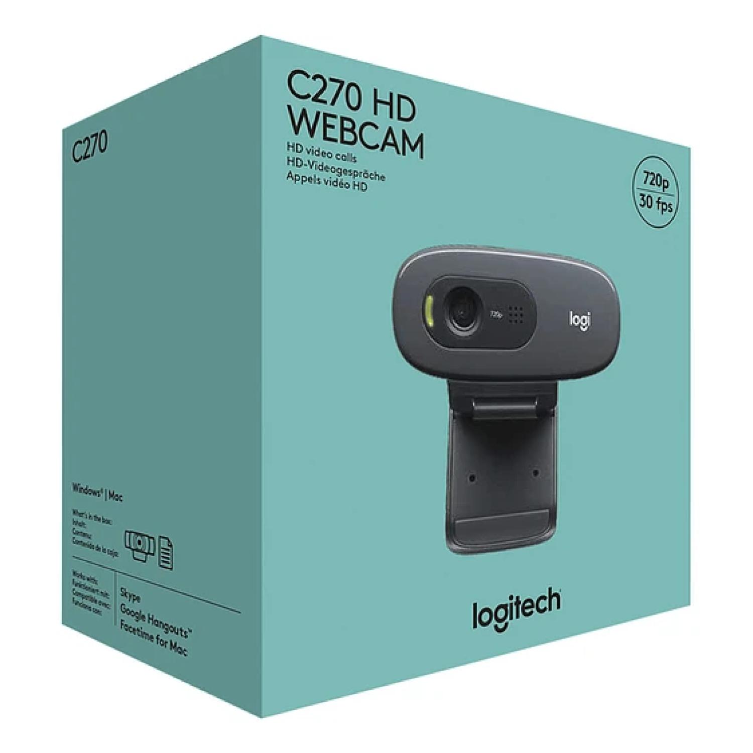 CAMARA WEB WEBCAM HD 720P USB NEGRO C270 LOGITECH - 3