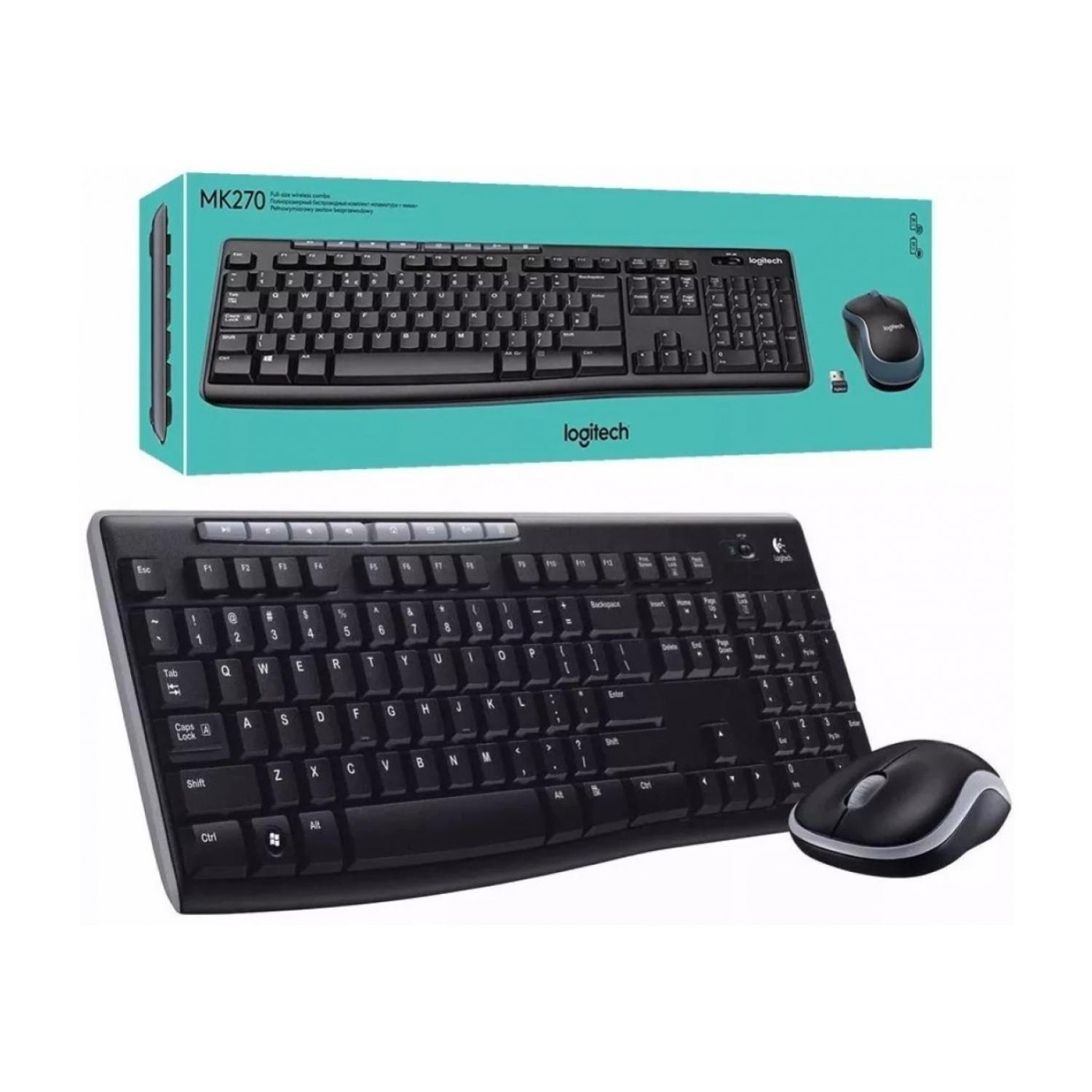 KIT TECLADO Y MOUSE INALAMBRICO USB NEGRO MK270 LOGITECH - 3