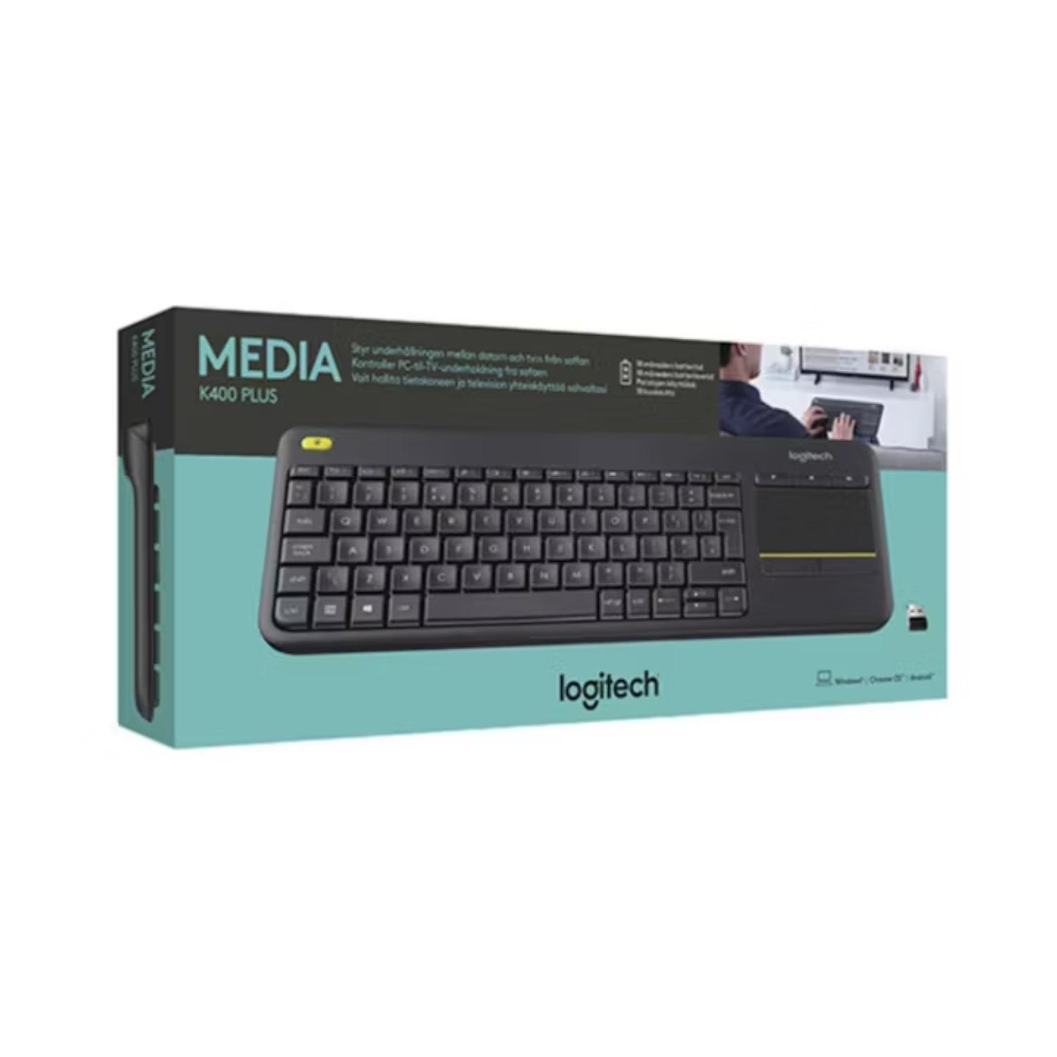 TECLADO INALAMBRICO TOUCHPAD MEDIA K400 PLUS NEGRO LOGITECH - 2