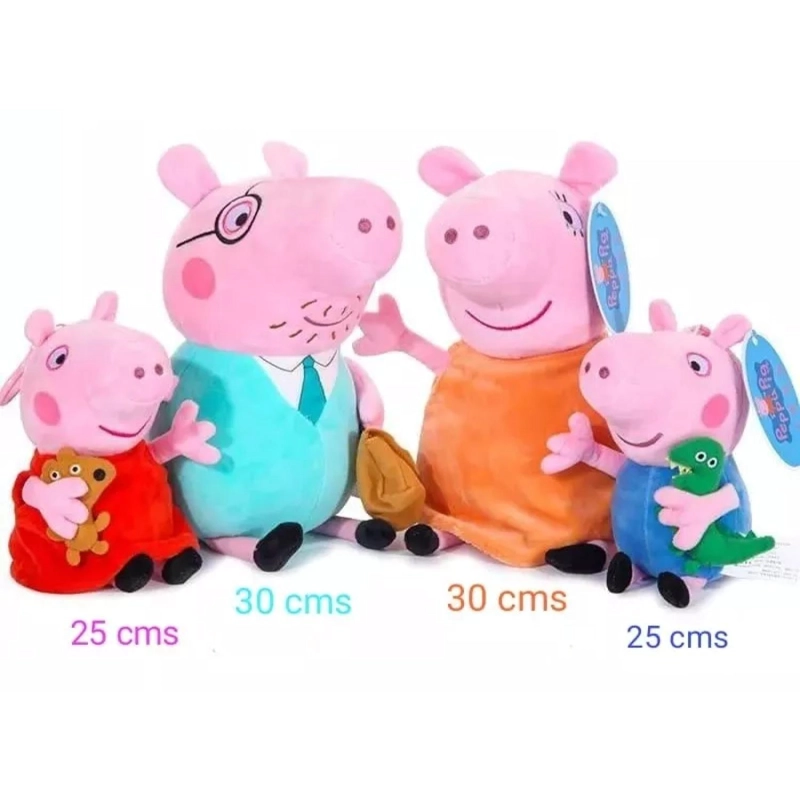 PACK 4 PELUCHES FAMILIA PEPPA PIG 30CM ROSADO INFANTIL - 2