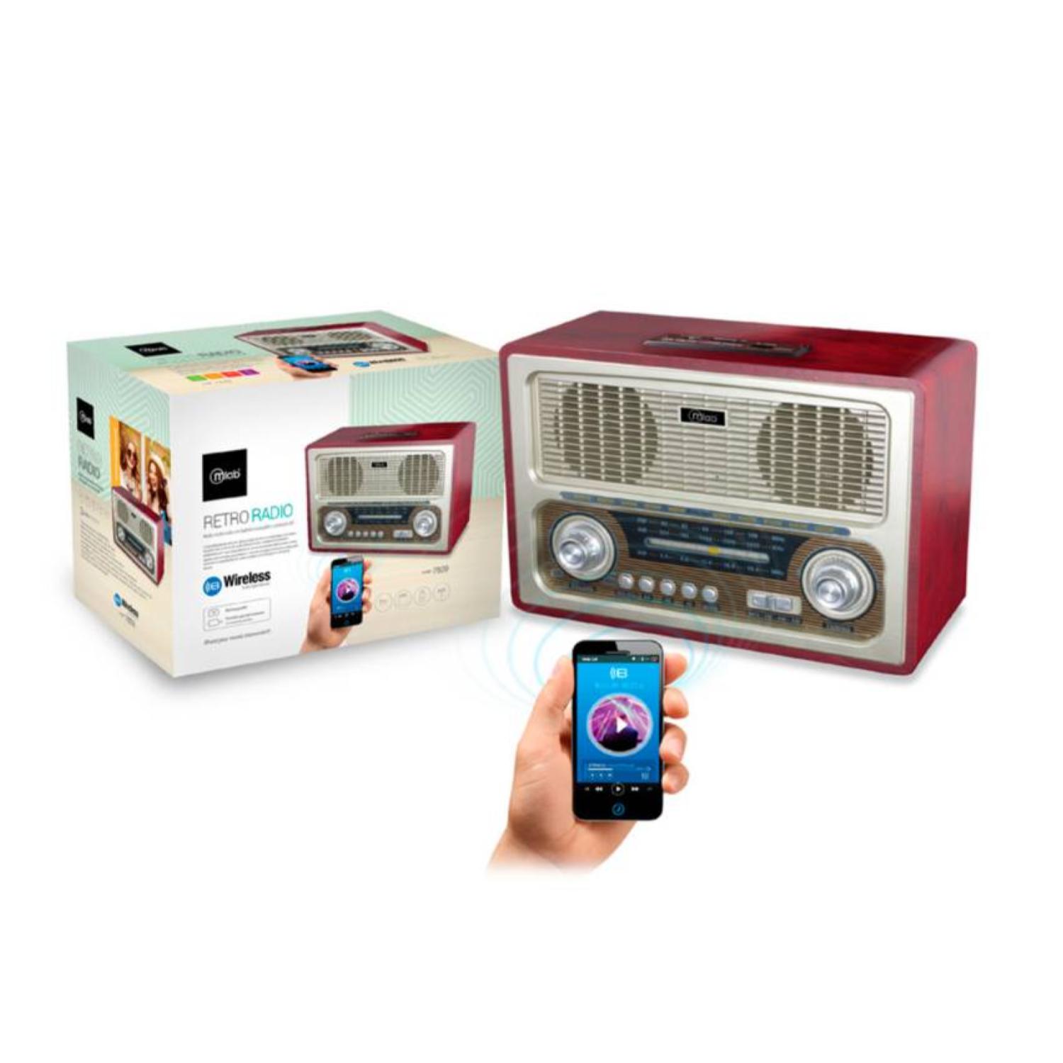 RADIO PARLANTE BLUETOOTH AUX USB FM AM SW VINTAGE RETRORADIO MLBA - 3