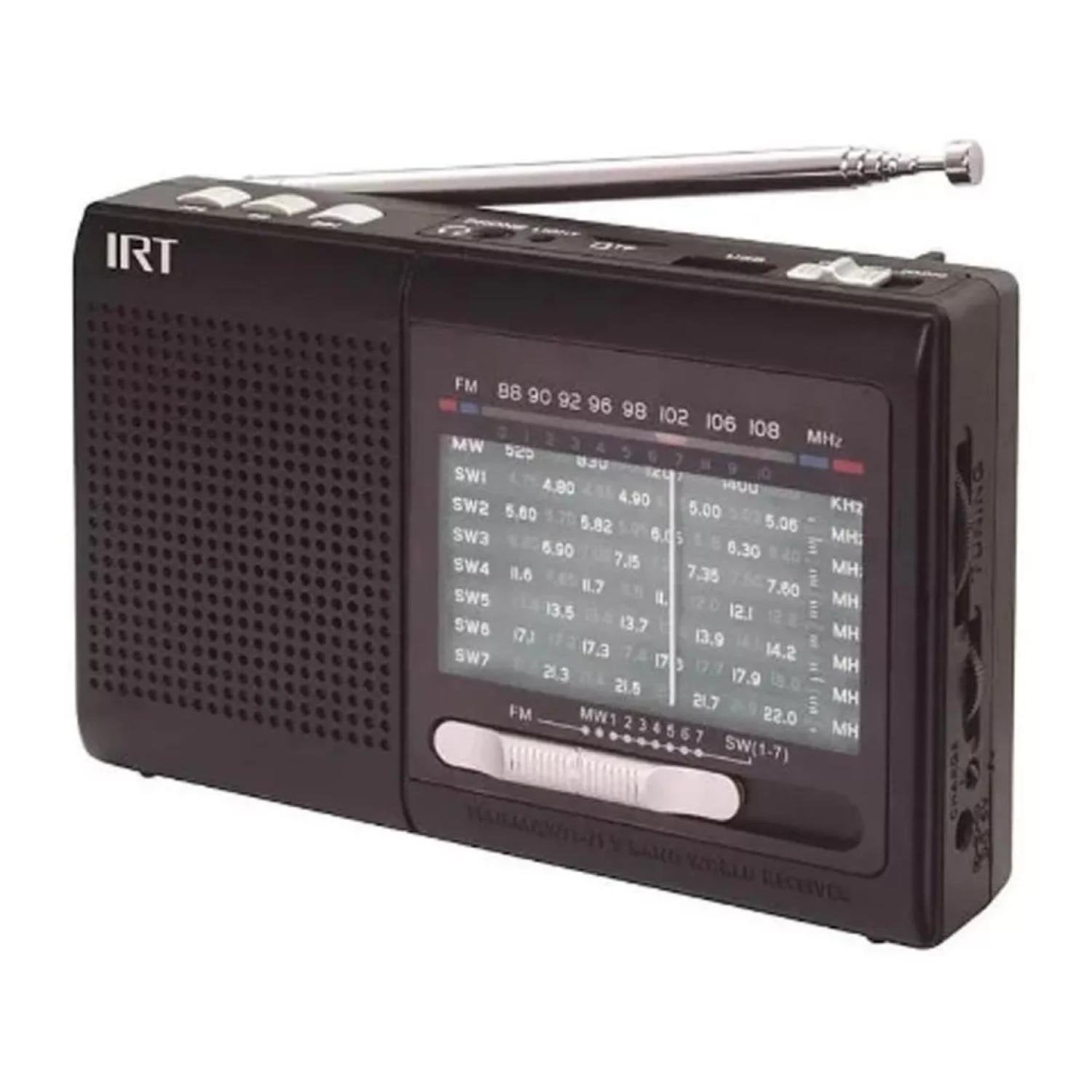 RADIO IRT PORTATIL 9 BANDAS FM AM SW USB NEGRO - 1