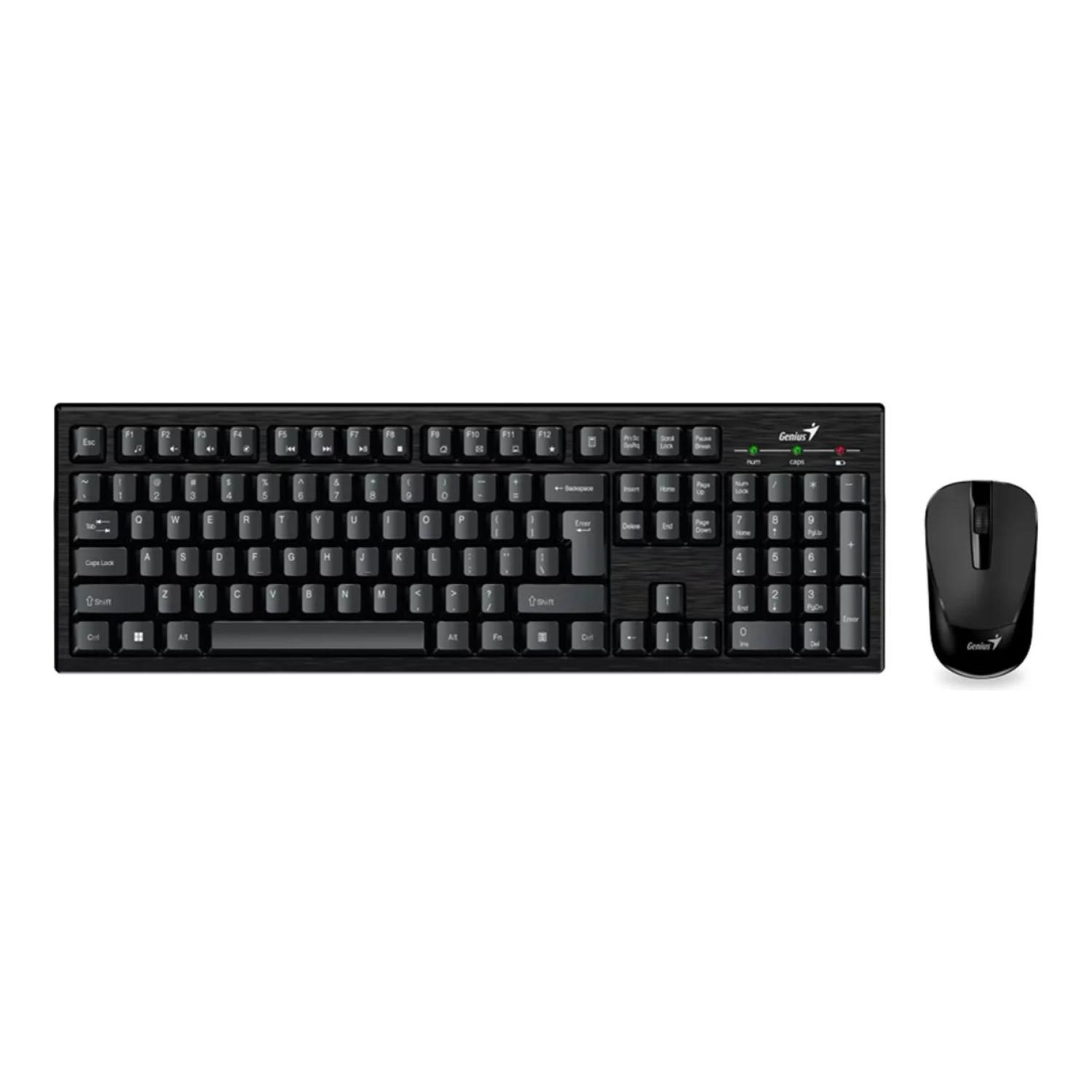 KIT TECLADO Y MOUSE INALAMBRICO USB NEGRO KM-8101 - 1