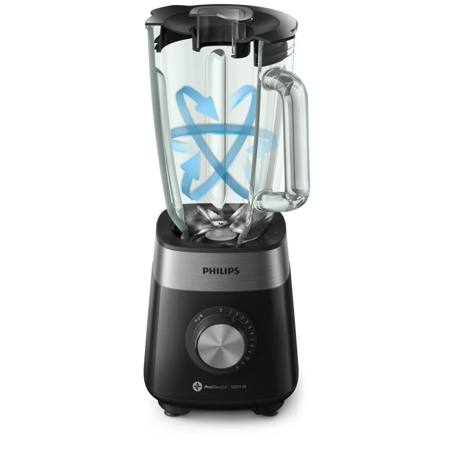 PHILIPS LICUADORA ELECTRICA VASO VIDRIO 2L 1200W NEGRO HR2242/90