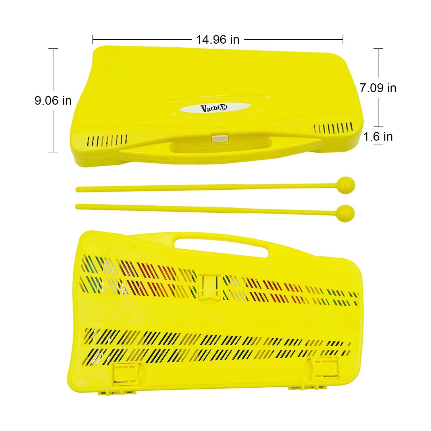 METALOFONO XILOFONO 25 NOTAS 2 BAQUETAS AMARILLO INFANTIL - 2