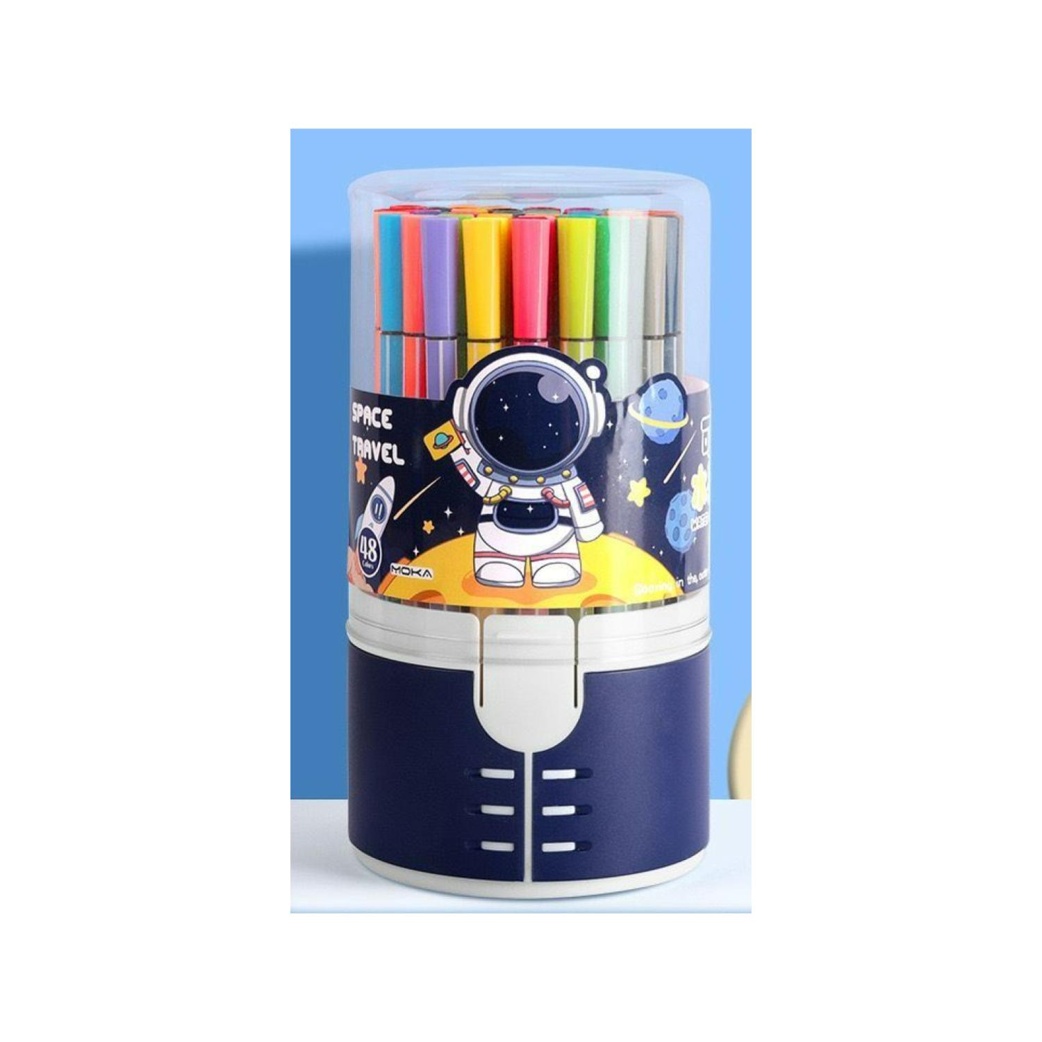 PACK X48 LÁPICES BOLÍGRAFOS TOTALUPGRATE DE COLORES AZUL ASTRONAUTA KAWAII - 1