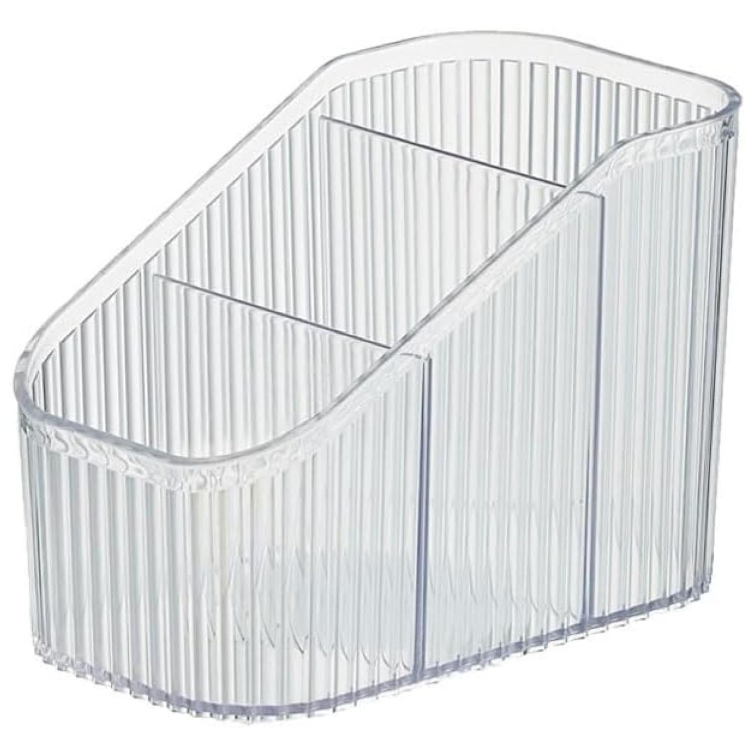 ORGANIZADOR DE ESCRITORIO TOTALUPGRATE OFICINA 3COMP PLASTICO TRANSPARENTE - 1