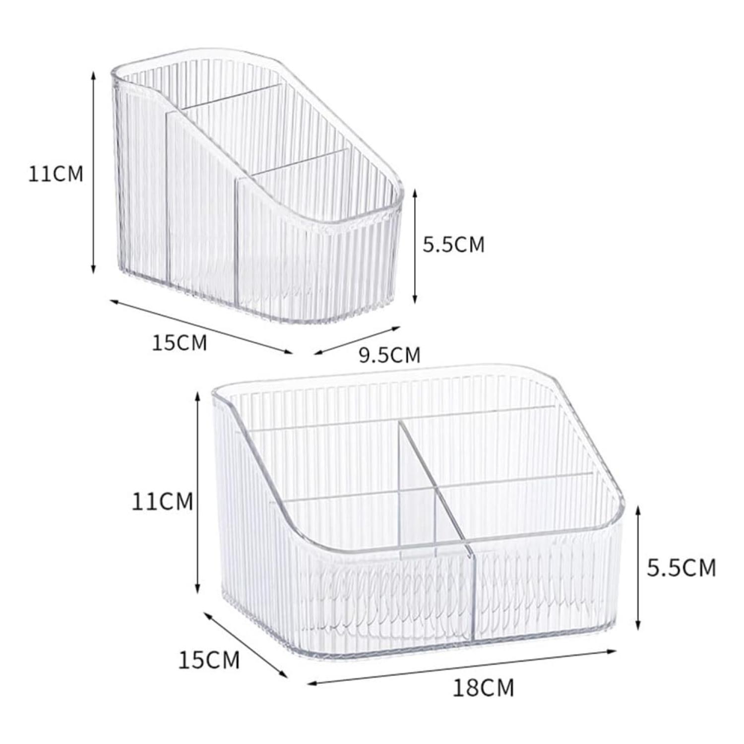 ORGANIZADOR DE ESCRITORIO TOTALUPGRATE OFICINA 3COMP PLASTICO TRANSPARENTE - 2