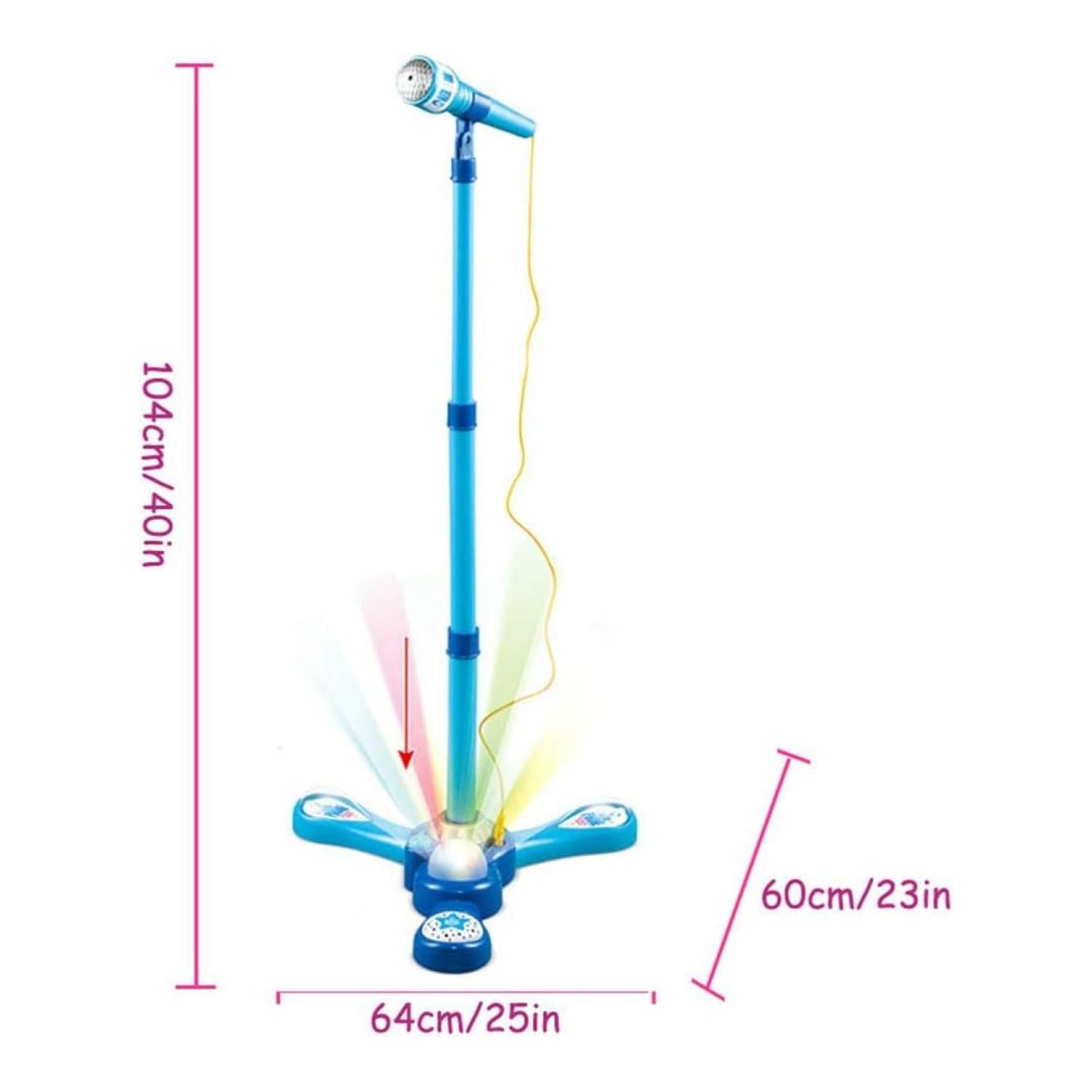 JUEGO DIDÁCTICO TOTALUPGRATE MICROFONO PEDESTAL KARAOKE LUCES MP3 INFANTIL AZUL - 2