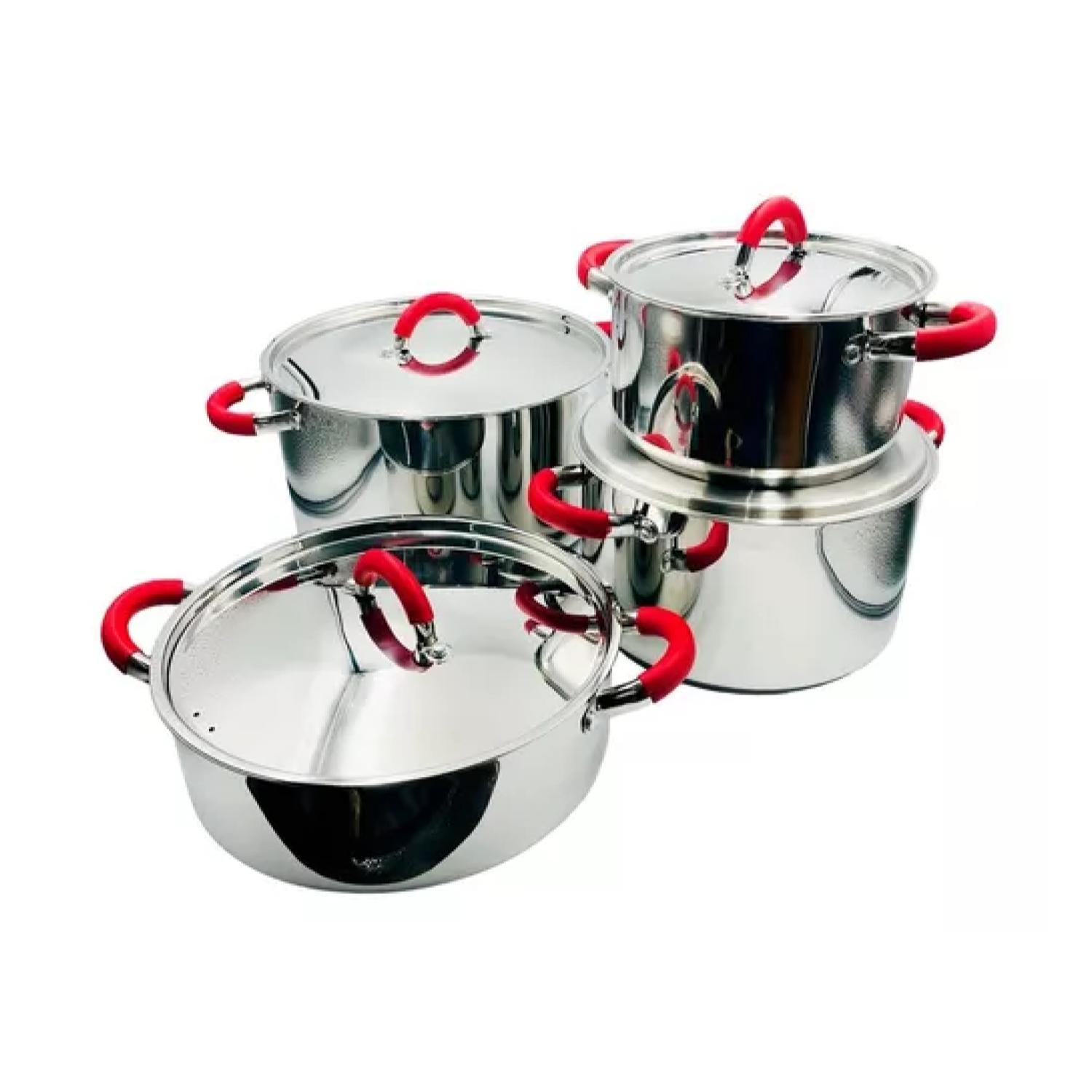 SET DE OLLAS BATERIA DE COCINA 8 PIEZAS INOXIDABLES ARTE ANDINO - 1