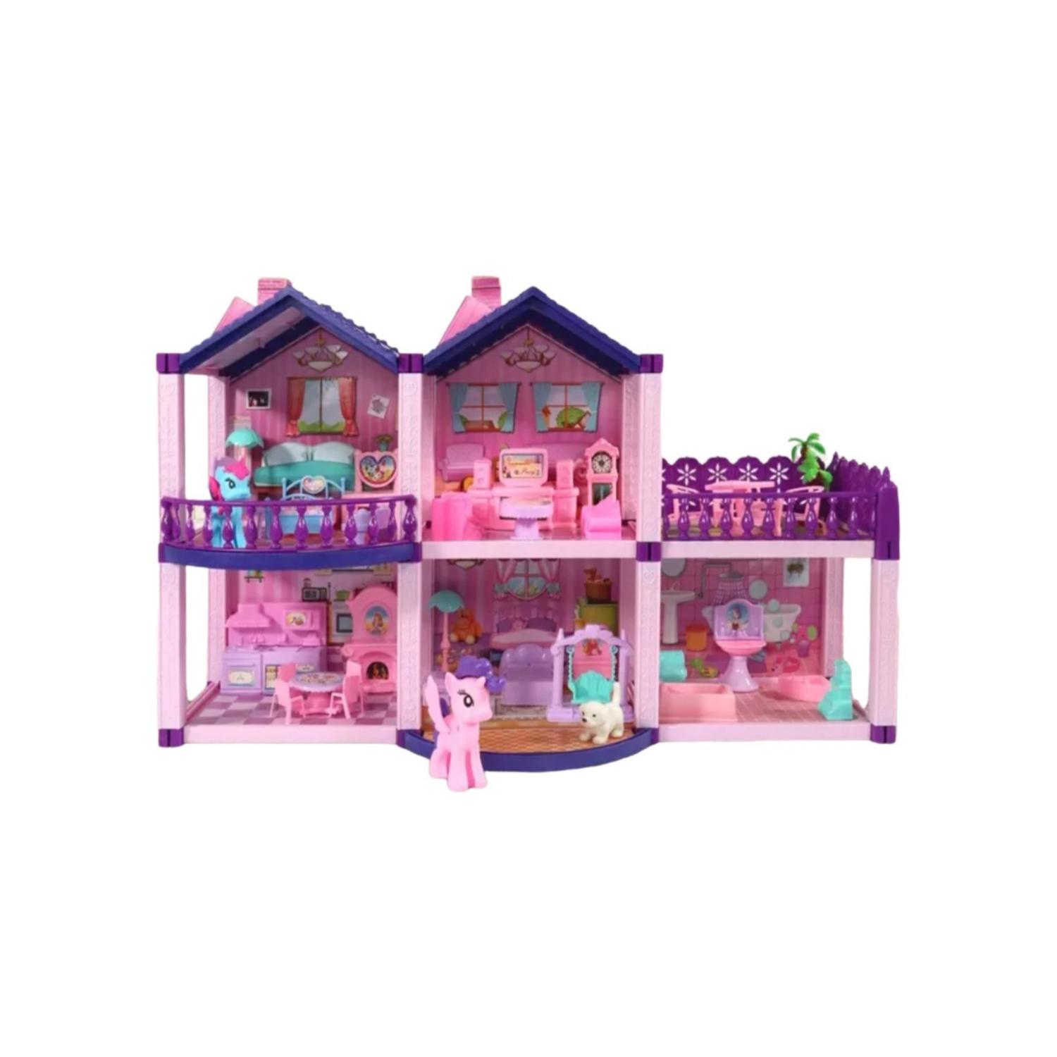 CASA DE MUÑECAS TOTALUPGRATE CON ACCESORIOS 38X22X60 CM ROSADO - 1