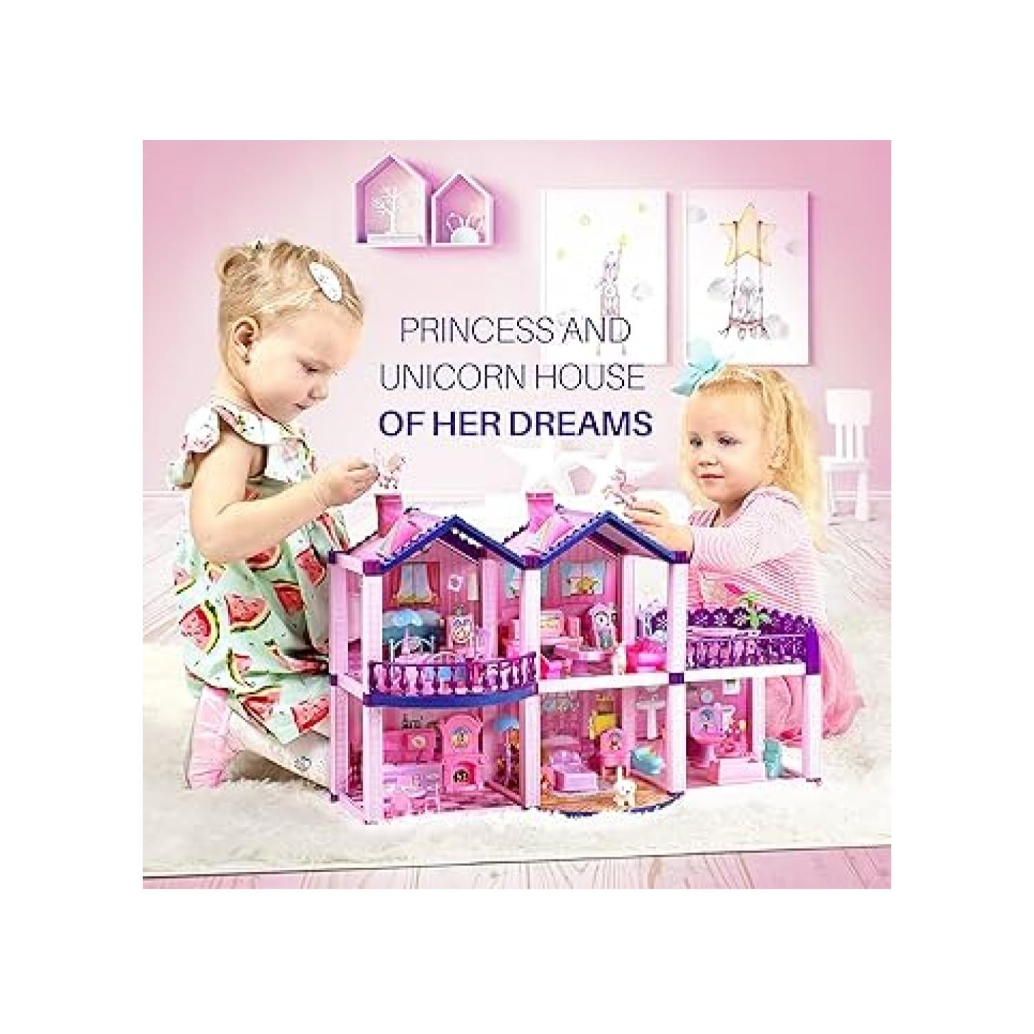 CASA DE MUÑECAS TOTALUPGRATE CON ACCESORIOS 38X22X60 CM ROSADO - 4