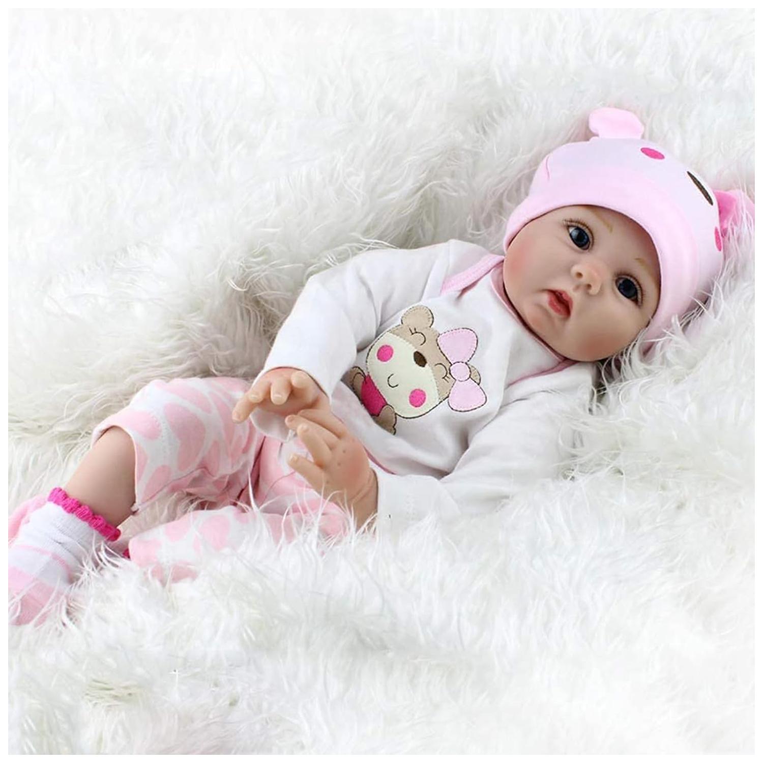 JUGUETE MUÑECA BEBE REBORN 55CM REALISTA ROSADO INFANTIL - 3