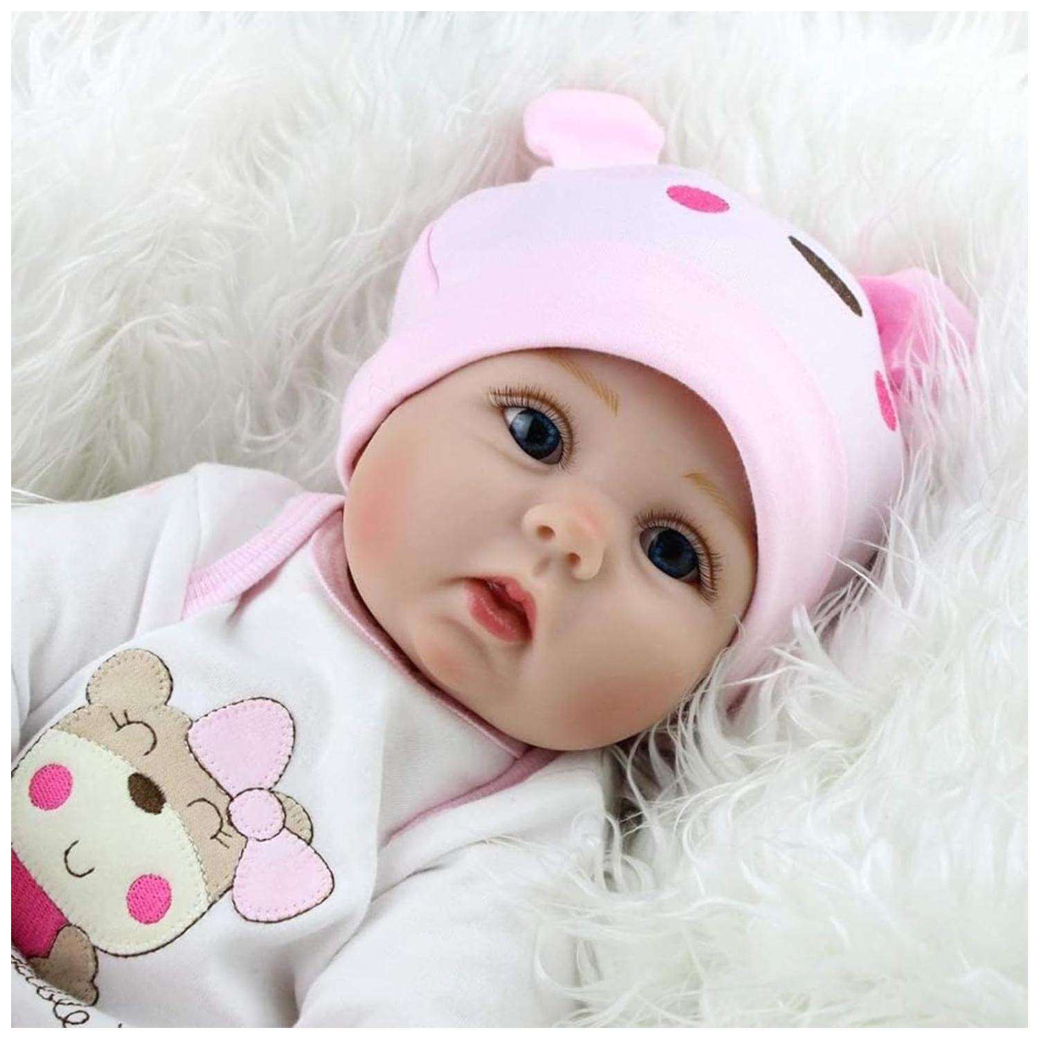 JUGUETE MUÑECA BEBE REBORN 55CM REALISTA ROSADO INFANTIL - 4