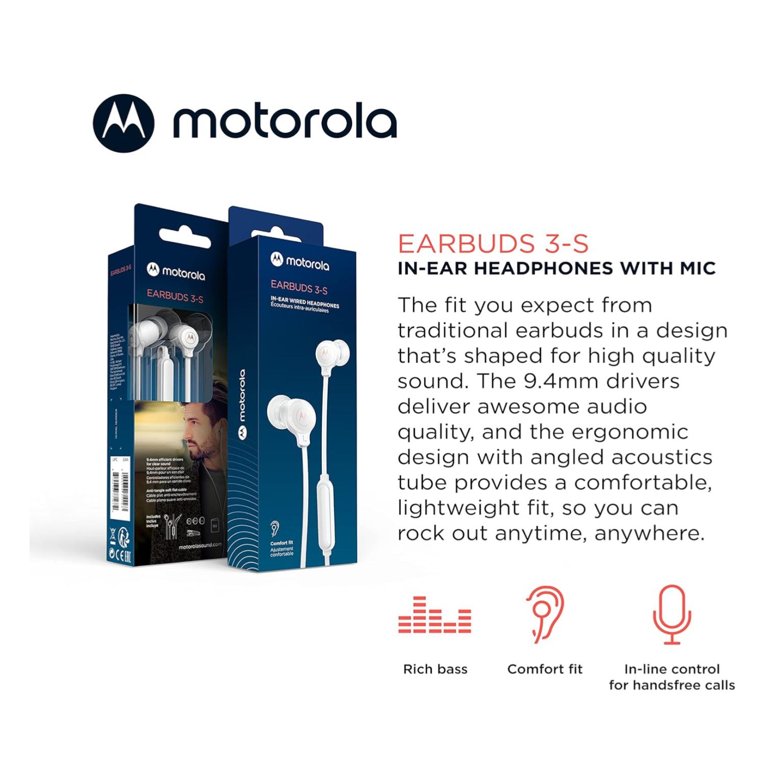 AUDIFONOS ALAMBRICOS MANOS LIBRES JACK 3.5MM BLANCO EARBUDS3S - 4