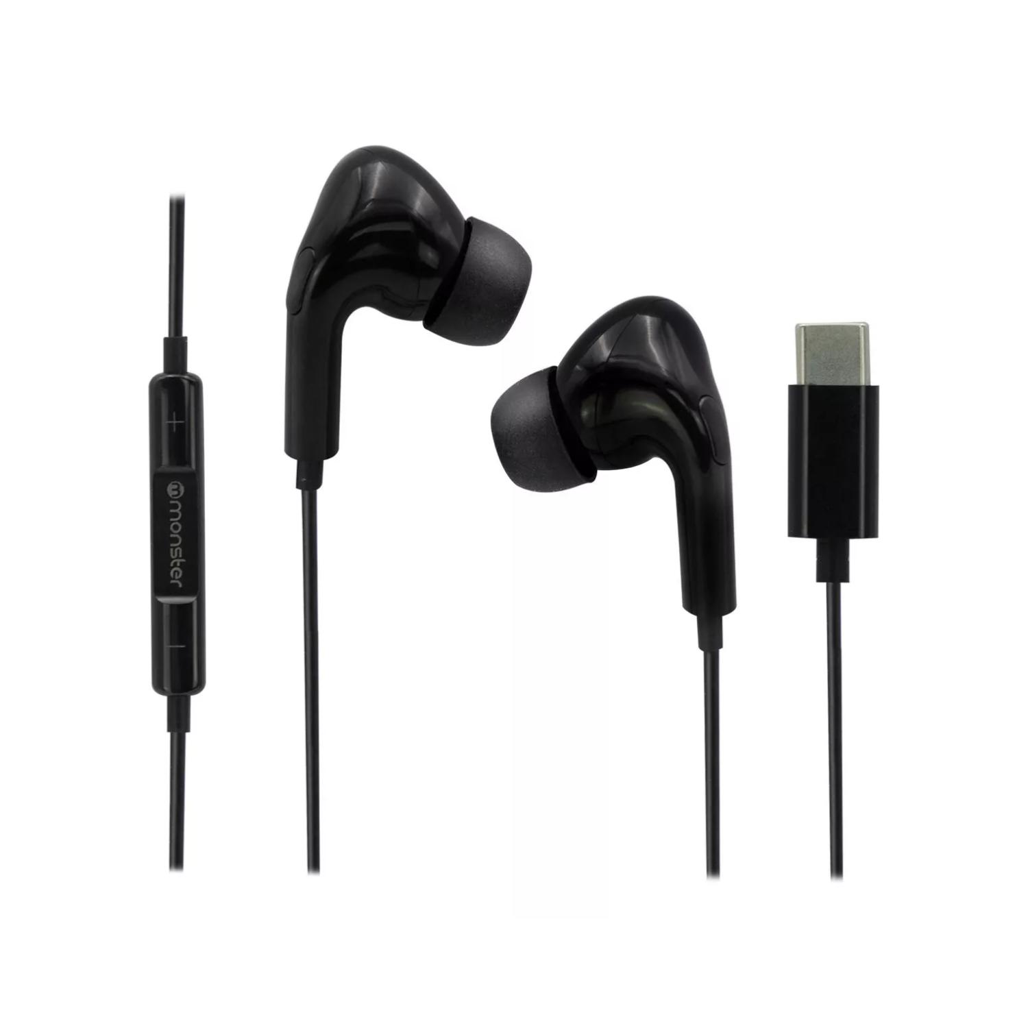 AUDIFONOS ALAMBRICOS MANOS LIBRES USB C 120CM NEGRO EARPODS - 1