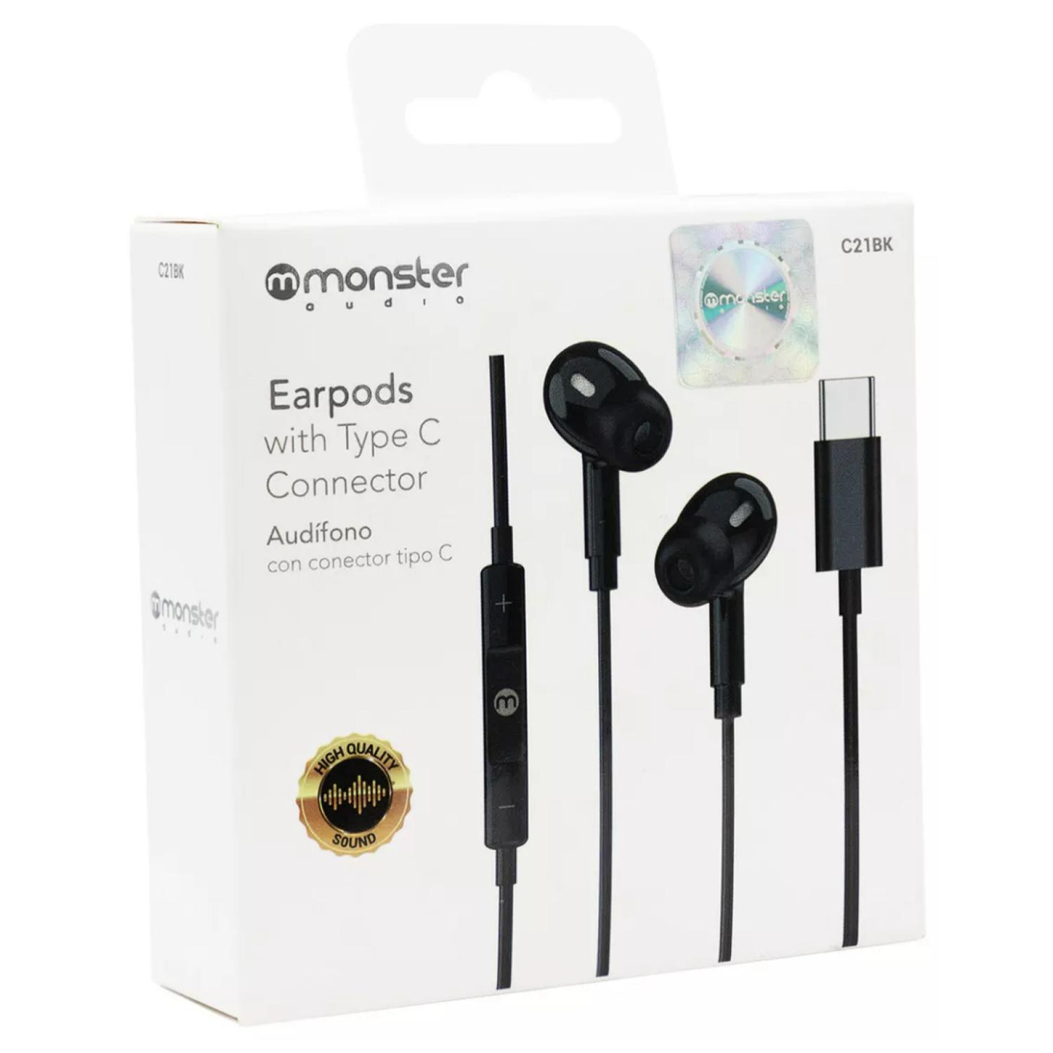 AUDIFONOS ALAMBRICOS MANOS LIBRES USB C 120CM NEGRO EARPODS - 3