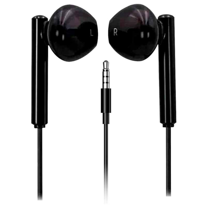 AUDIFONOS ALAMBRICOS MANOS LIBRES JACK 3.5MM NEGRO M19 - 1