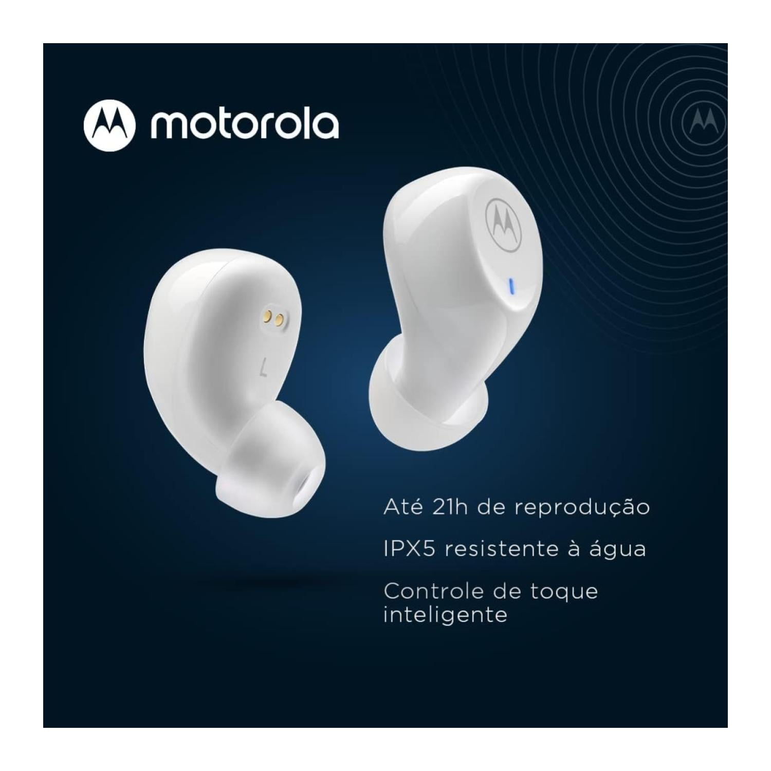 AUDIFONOS BLUETOOTH TW IPX5 RECARGABLES MOTO BUDS 105 BLANCO - 2