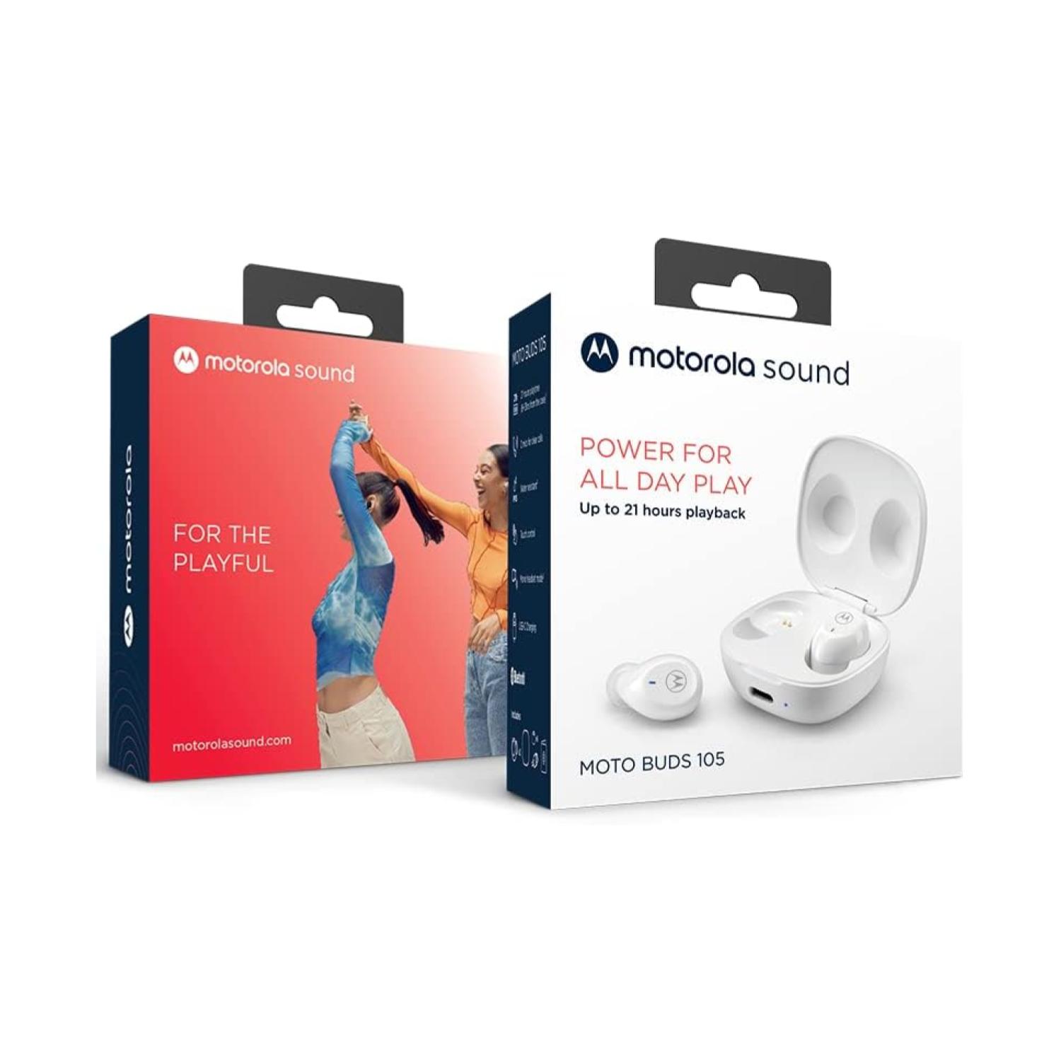 AUDIFONOS BLUETOOTH TW IPX5 RECARGABLES MOTO BUDS 105 BLANCO - 4