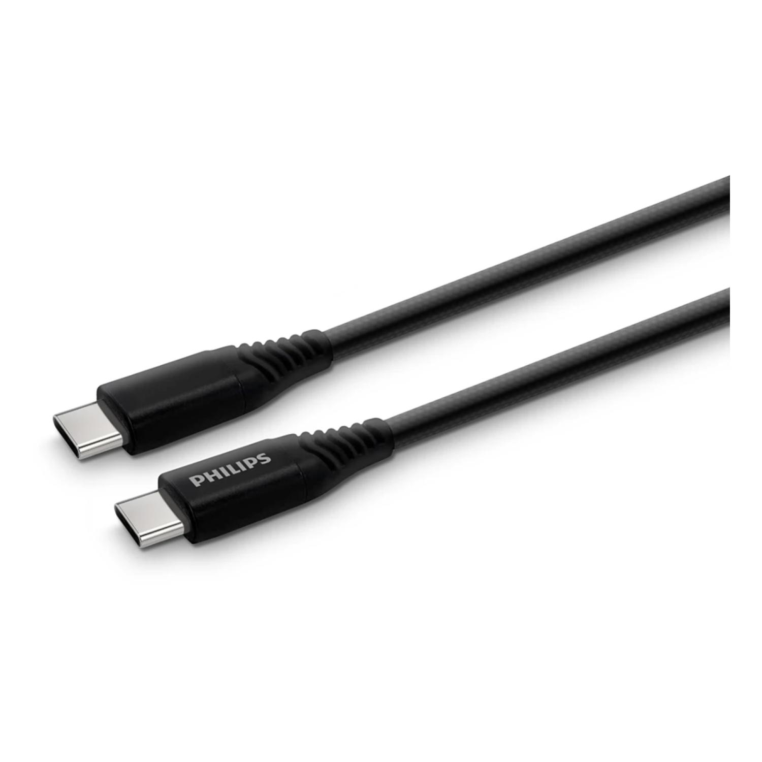 CABLE DE CARGA USB C A USB C 120CM NEGRO DLC5533C/97 PHILIPS - 2