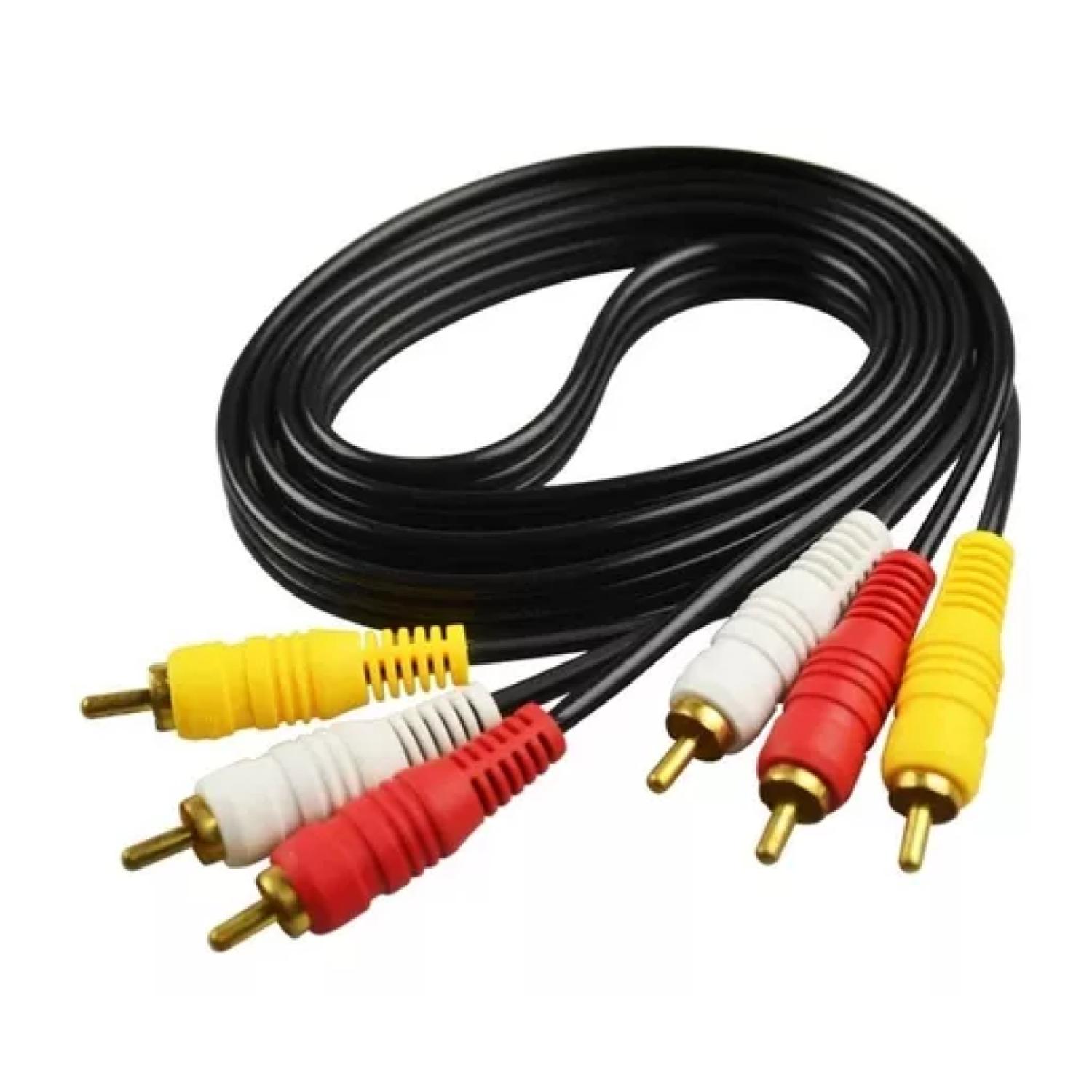 CABLE ESTEREO 3 RCA A 3 RCA 180CM NEGRO ULTRA - 2