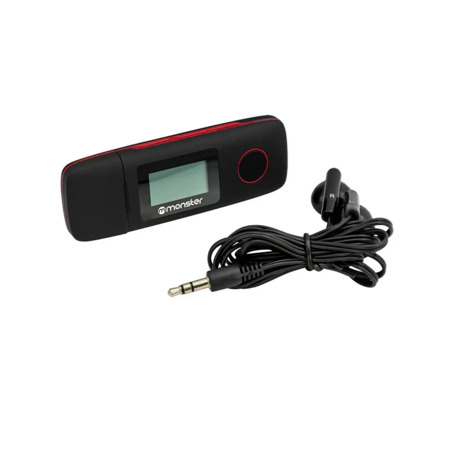 REPRODUCTOR MP3 16GB RADIO FM GRABADOR DE VOZ ROJO MONSTER - 2