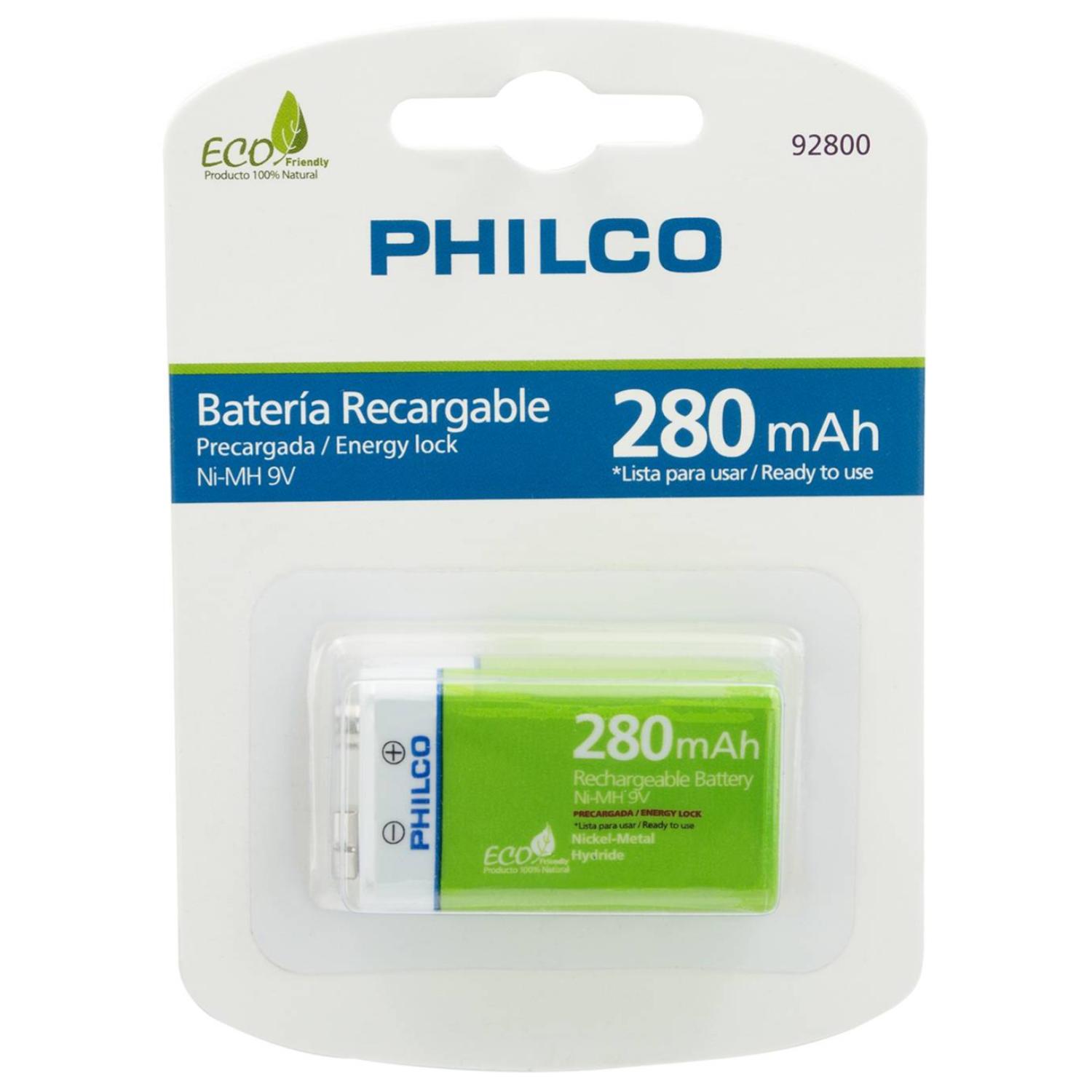 BATERÍA PHILCO PILA RECARGABLE 9V 280MAH X92800 - 3