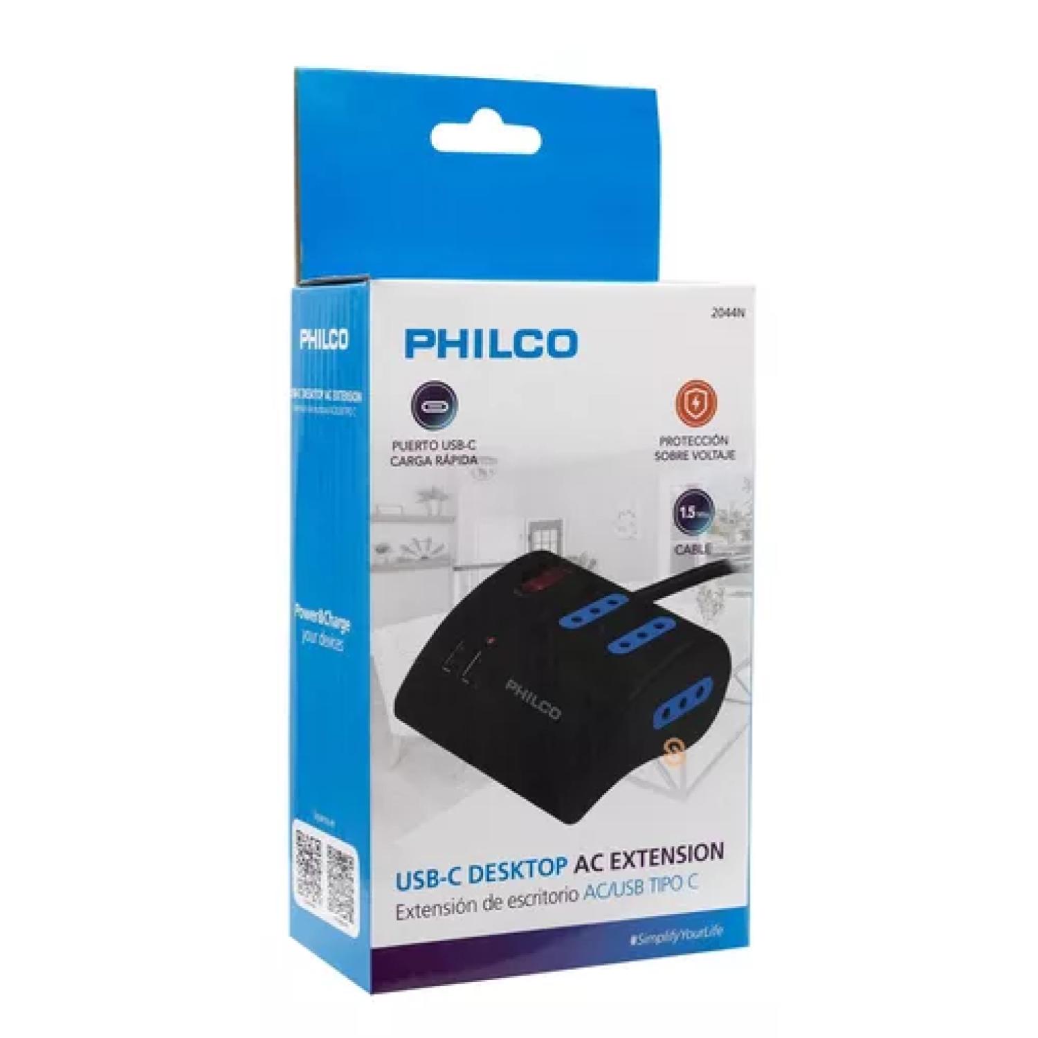ALARGADOR EXTENSION PHILCO DE ESCRITORIO USB C NEGRO - 5